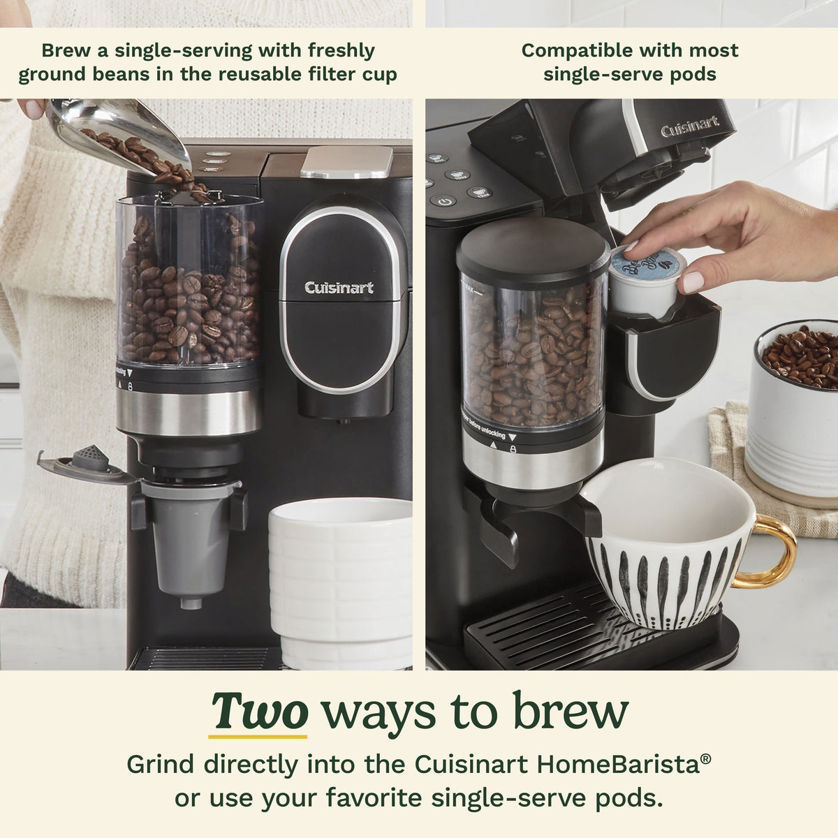 Cafetière Une tasse à la fois avec moulin intégré Grind & Brew - Cuisinart - Cafetière - - La Guilde Culinaire