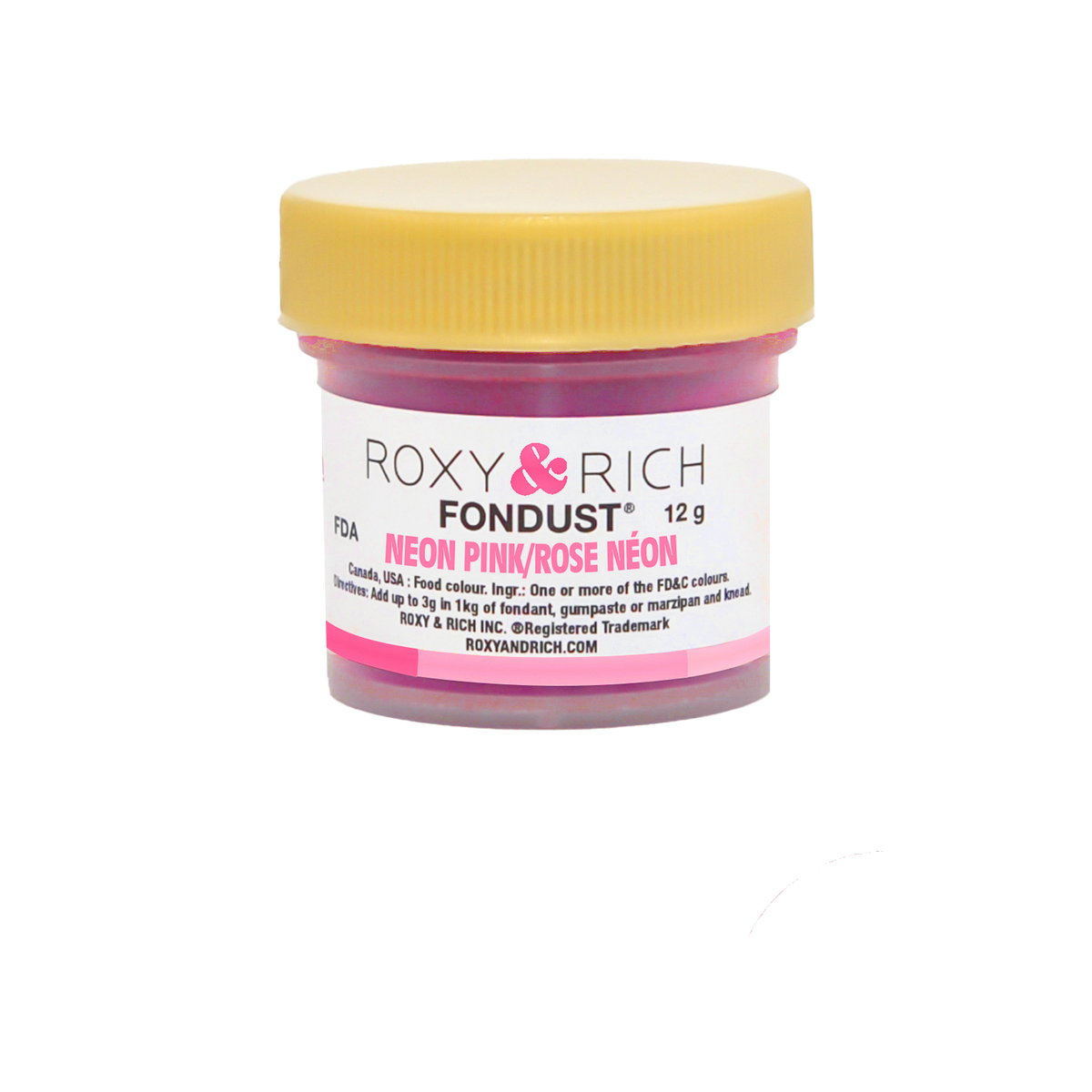 Colorant FONDUST Rose Néon 12g - Roxy & Rich - Colorant alimentaire hydrosoluble - F15-018 - La Guilde Culinaire