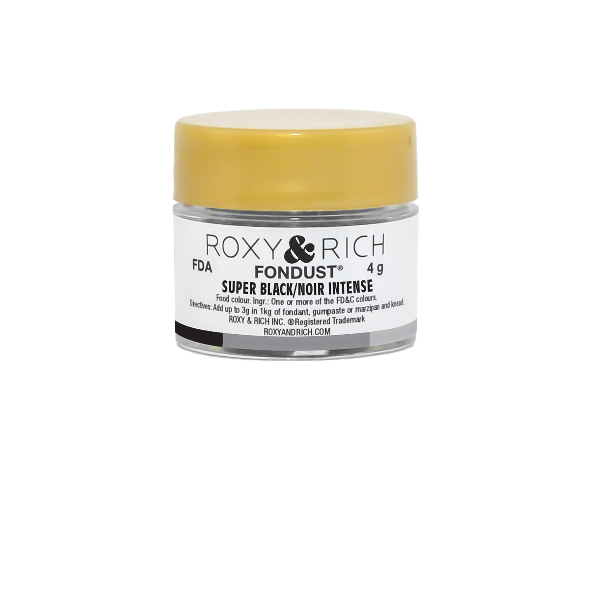 Colorant FONDUST Noir Intense 4g - Roxy & Rich - Colorant alimentaire hydrosoluble - F4-002 - La Guilde Culinaire