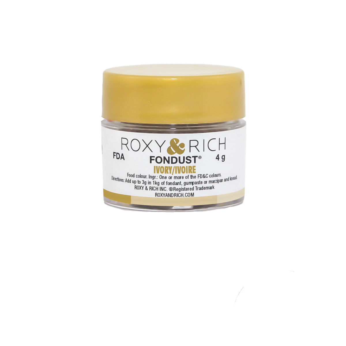 Colorant FONDUST Ivoire 4g - Roxy & Rich - Colorant alimentaire hydrosoluble - F4-003 - La Guilde Culinaire