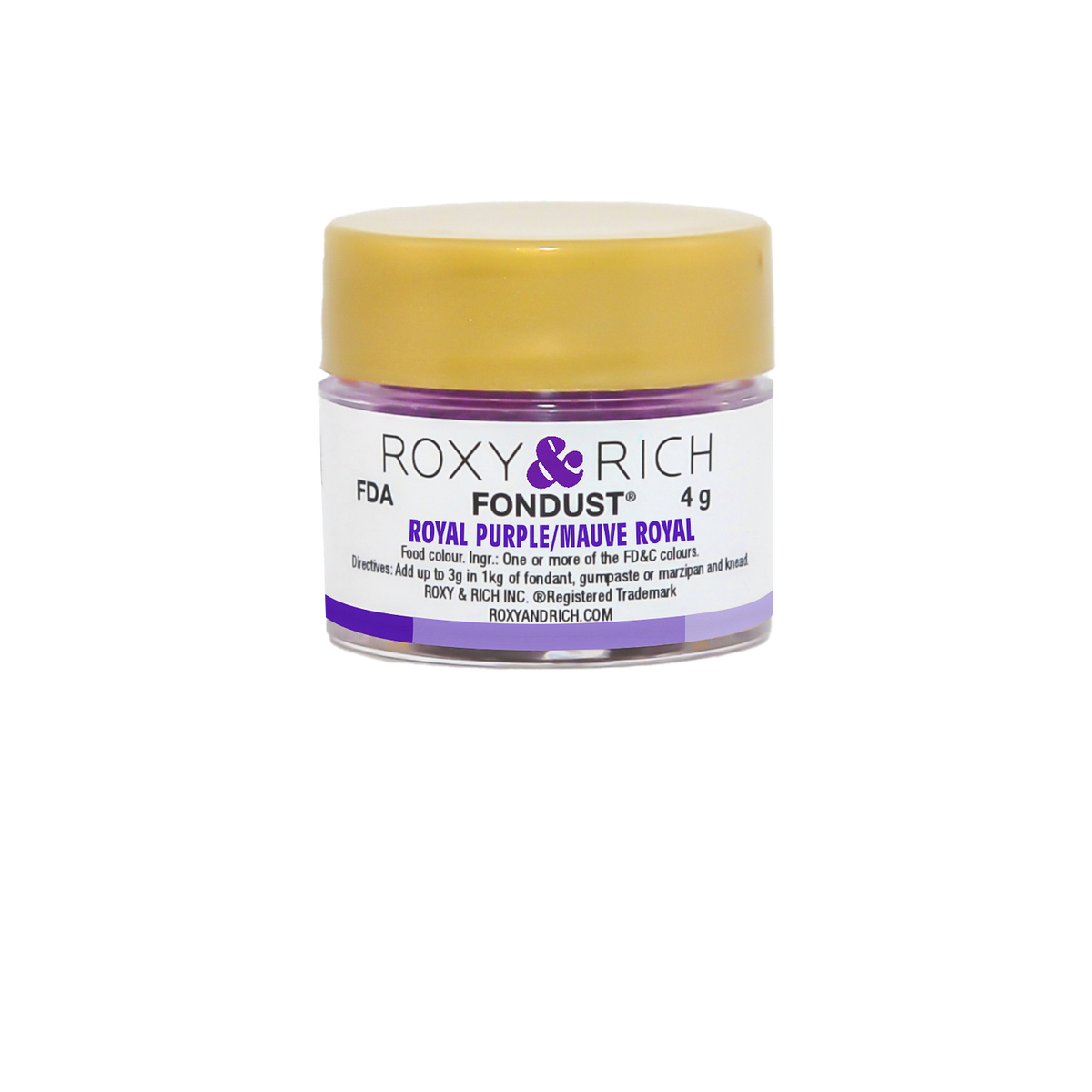 Colorant FONDUST Mauve Royal 4g - Roxy & Rich - Colorant alimentaire hydrosoluble - F4-020 - La Guilde Culinaire
