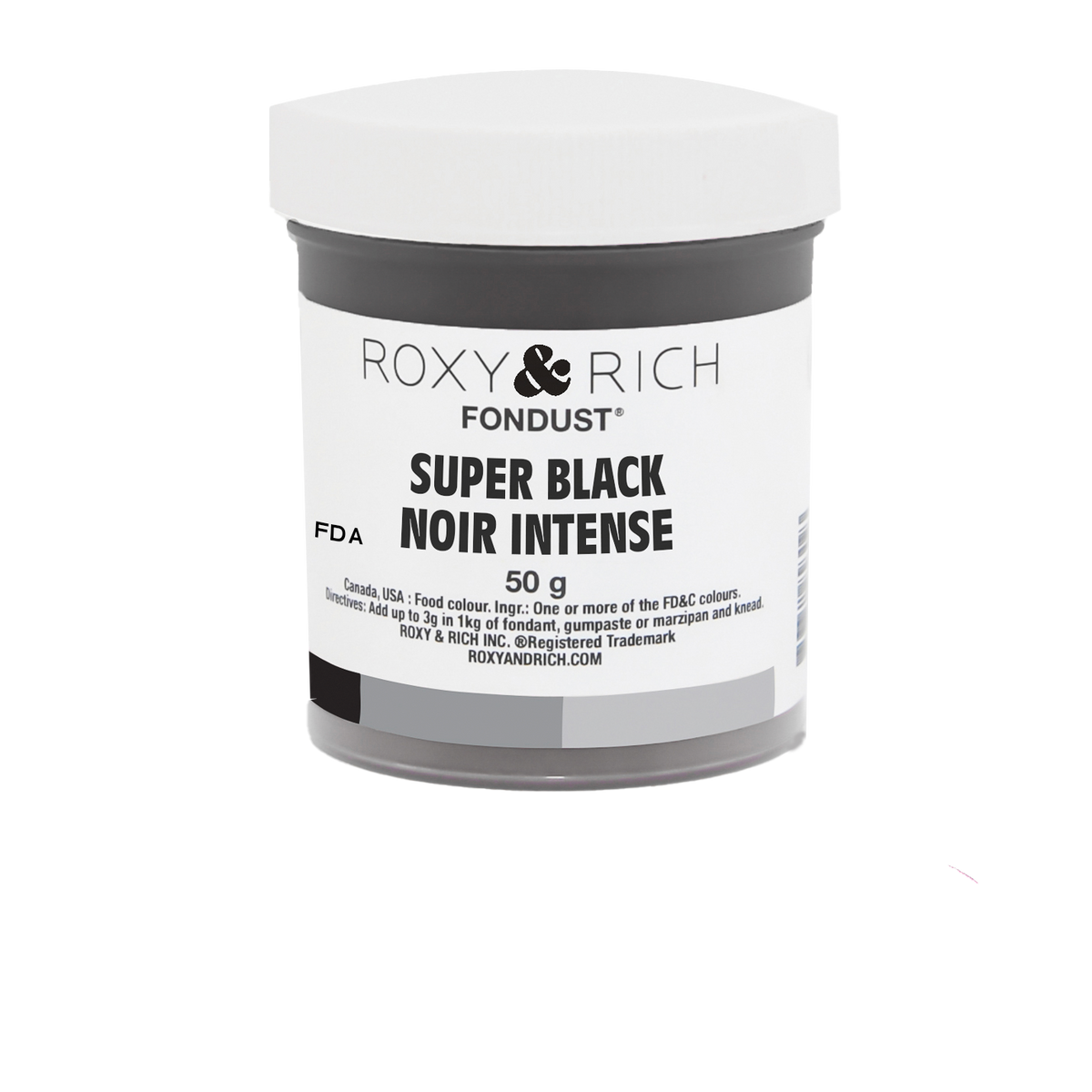 Colorant FONDUST Noir Intense 50g - Roxy & Rich - Colorant alimentaire hydrosoluble - F60-002 - La Guilde Culinaire
