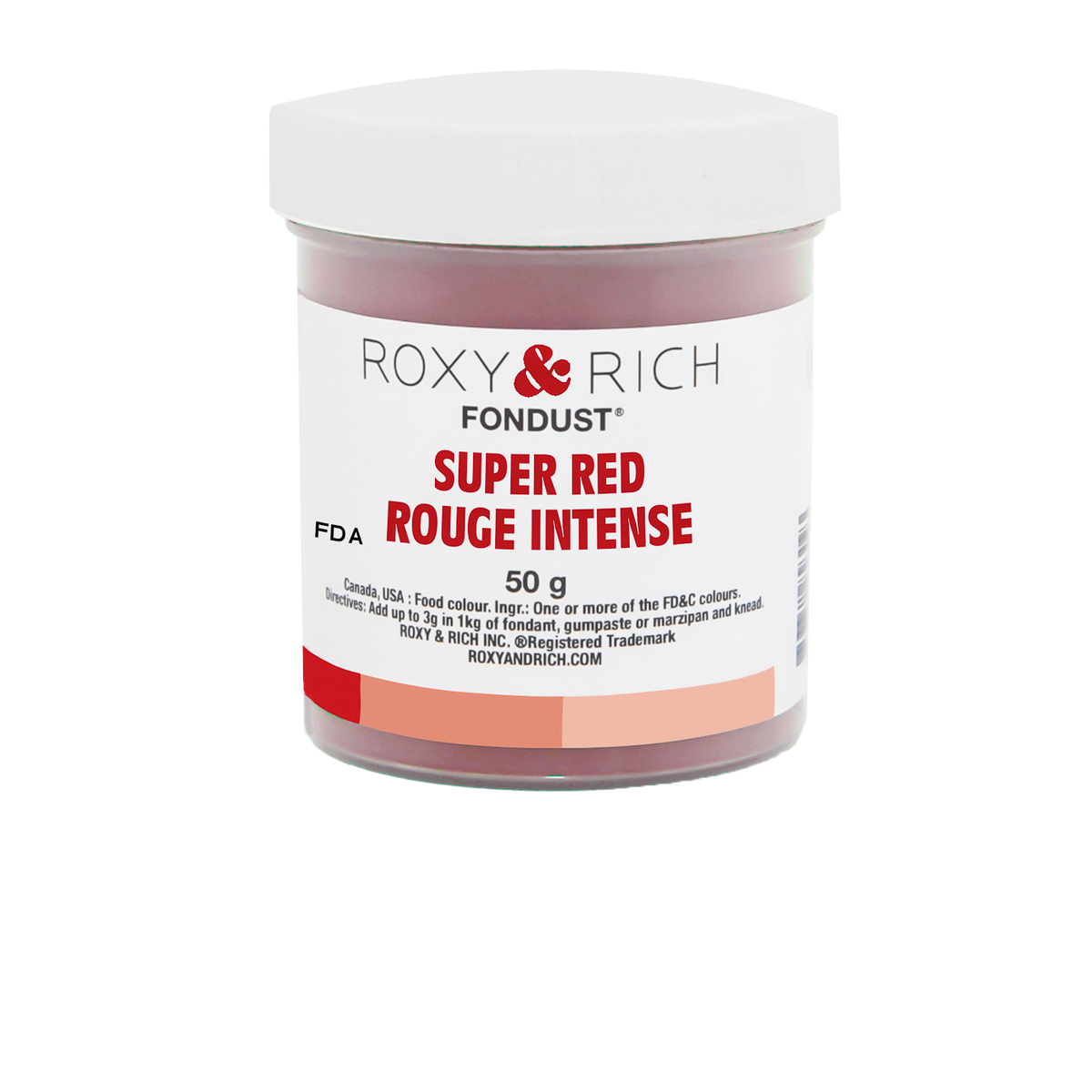 Colorant FONDUST Rouge Intense 50g - Roxy & Rich - Colorant alimentaire hydrosoluble - F60-012 - La Guilde Culinaire