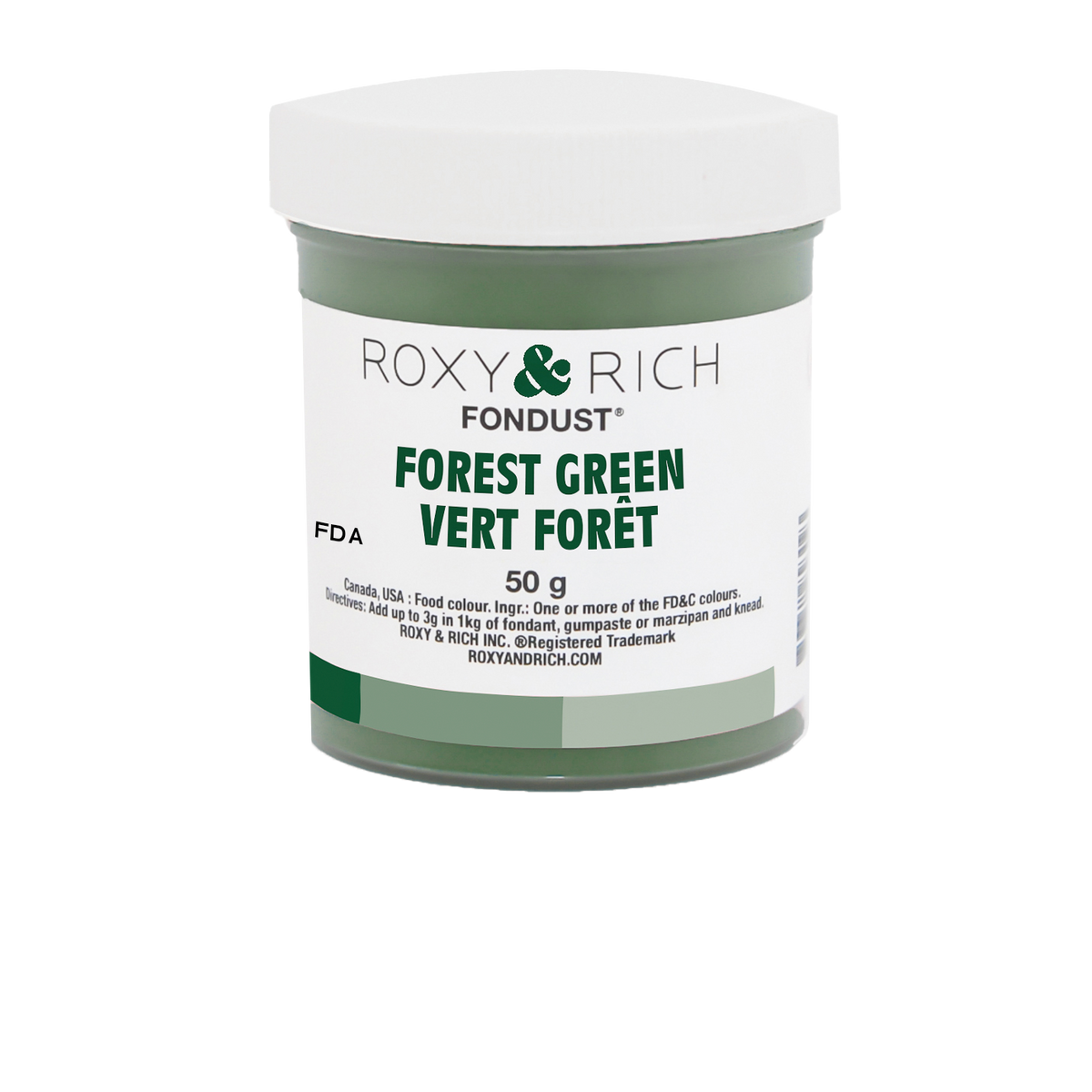 Colorant FONDUST Vert Forêt 50g - Roxy & Rich - Colorant alimentaire hydrosoluble - F60-029 - La Guilde Culinaire