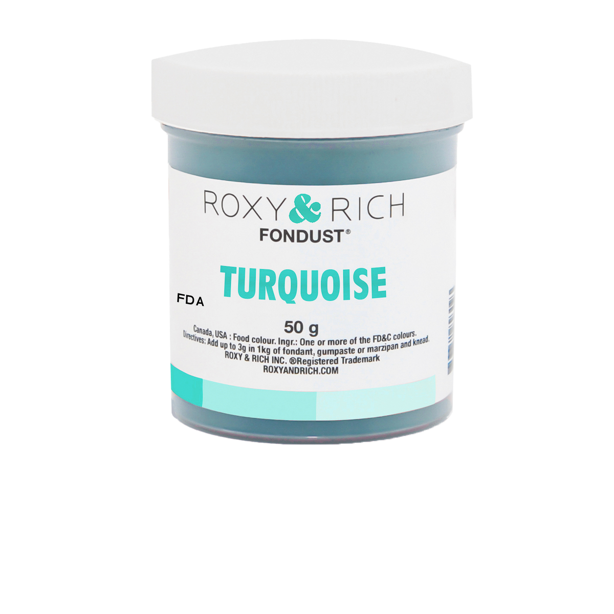 Colorant FONDUST Turquoise 50g - Roxy & Rich - Colorant alimentaire hydrosoluble - F60-031 - La Guilde Culinaire