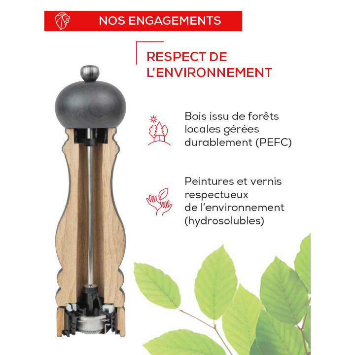 Moulin à poivre manuel en fonte vert céladon 8 cm - 3 po - Peugeot - Moulin à poivre - - La Guilde Culinaire