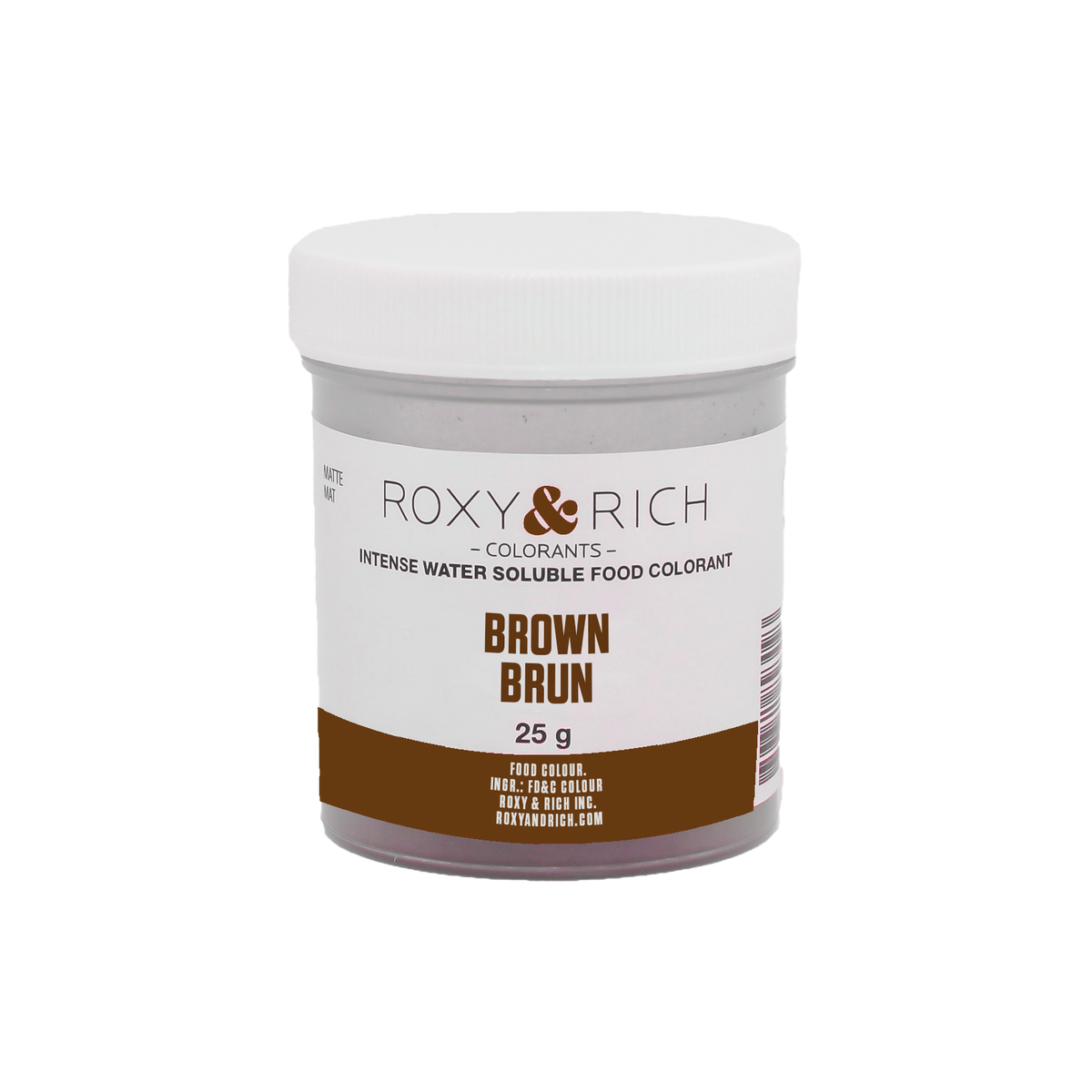 Colorant alimentaire hydrosoluble Brun 25g - Roxy & Rich - Colorant alimentaire hydrosoluble - H25-007 - La Guilde Culinaire