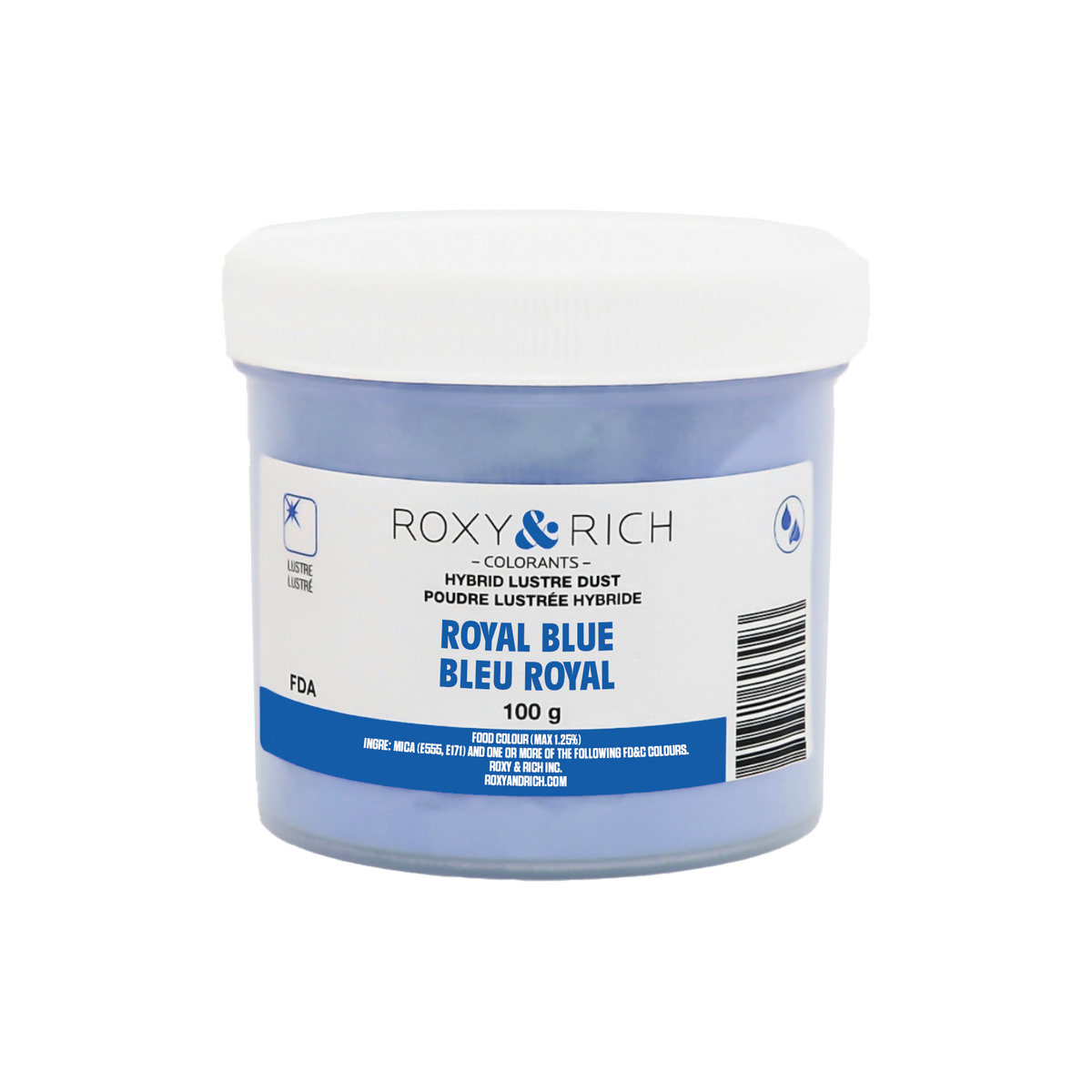Poudre lustrée hybride Bleu Royal 100g - Roxy & Rich - Poudre lustrée - L100-005 - La Guilde Culinaire