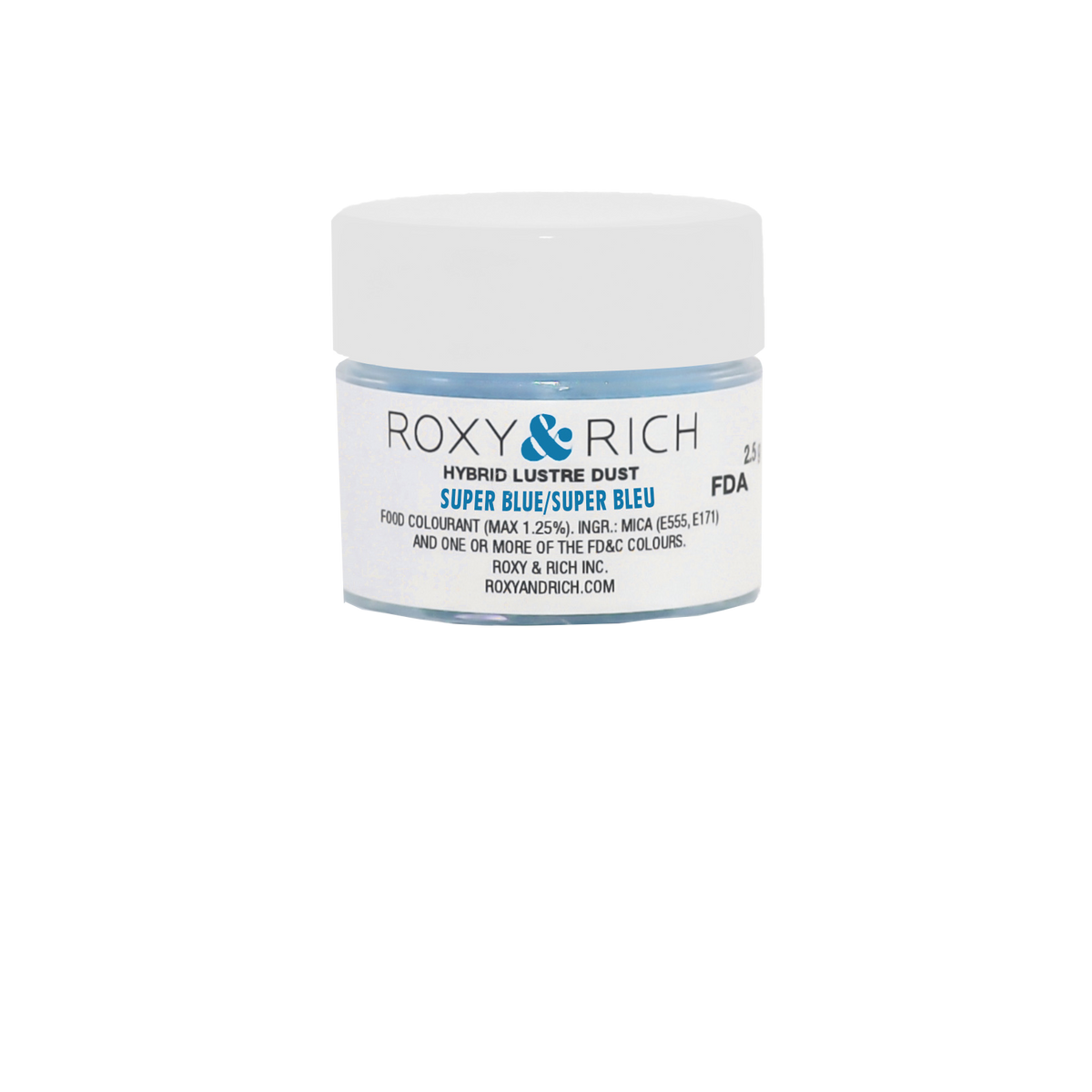 Poudre lustrée hybride Super Bleu 2.5g - Roxy & Rich - Poudre lustrée - L2-007 - La Guilde Culinaire