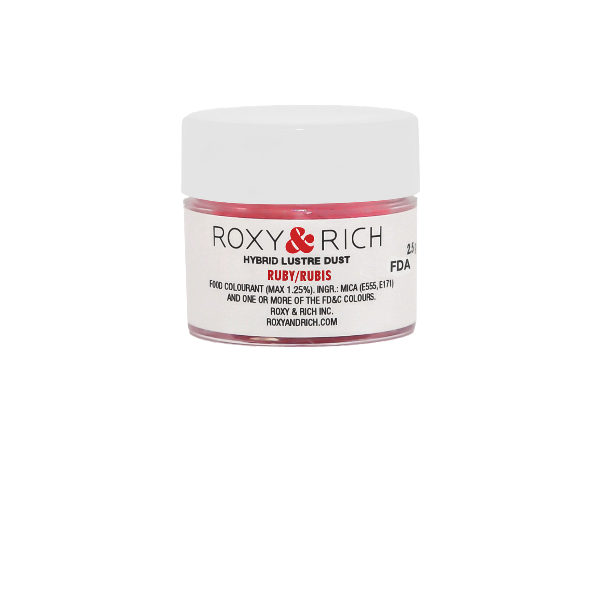 Poudre lustrée hybride Rubis 2.5g - Roxy & Rich - Poudre lustrée - L2-032 - La Guilde Culinaire