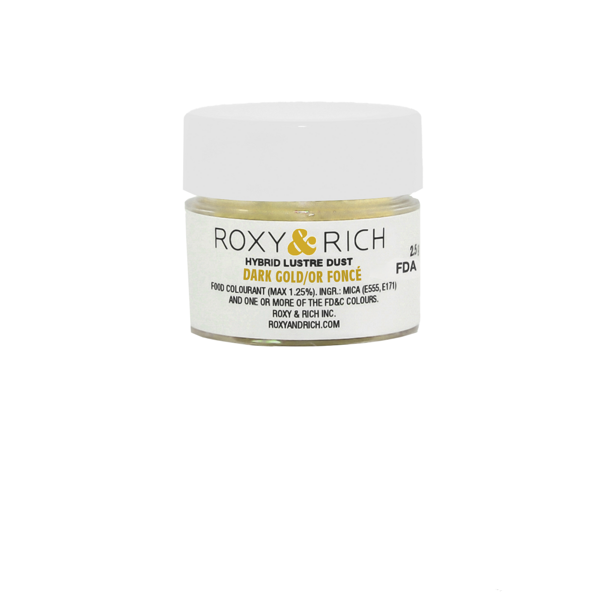 Poudre lustrée hybride Or Foncé 2.5g - Roxy & Rich - Poudre lustrée - L2-046 - La Guilde Culinaire
