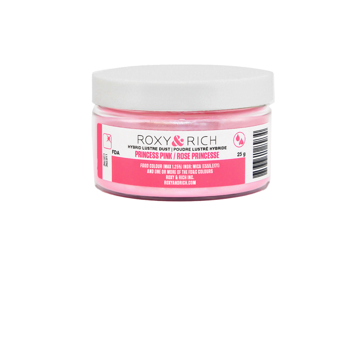 Poudre lustrée hybride Rose Princesse 25g - Roxy & Rich - Poudre lustrée - L25-020 - La Guilde Culinaire