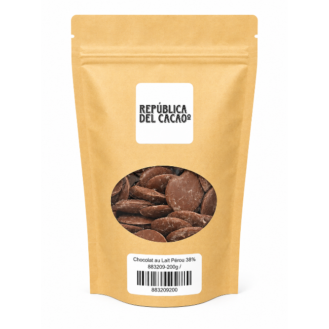 Chocolat au Lait Pérou 38% 200 g / 0.44 lbs - Republica Del Cacao - Chocolat - 38%Pérou 883209-200g - La Guilde Culinaire