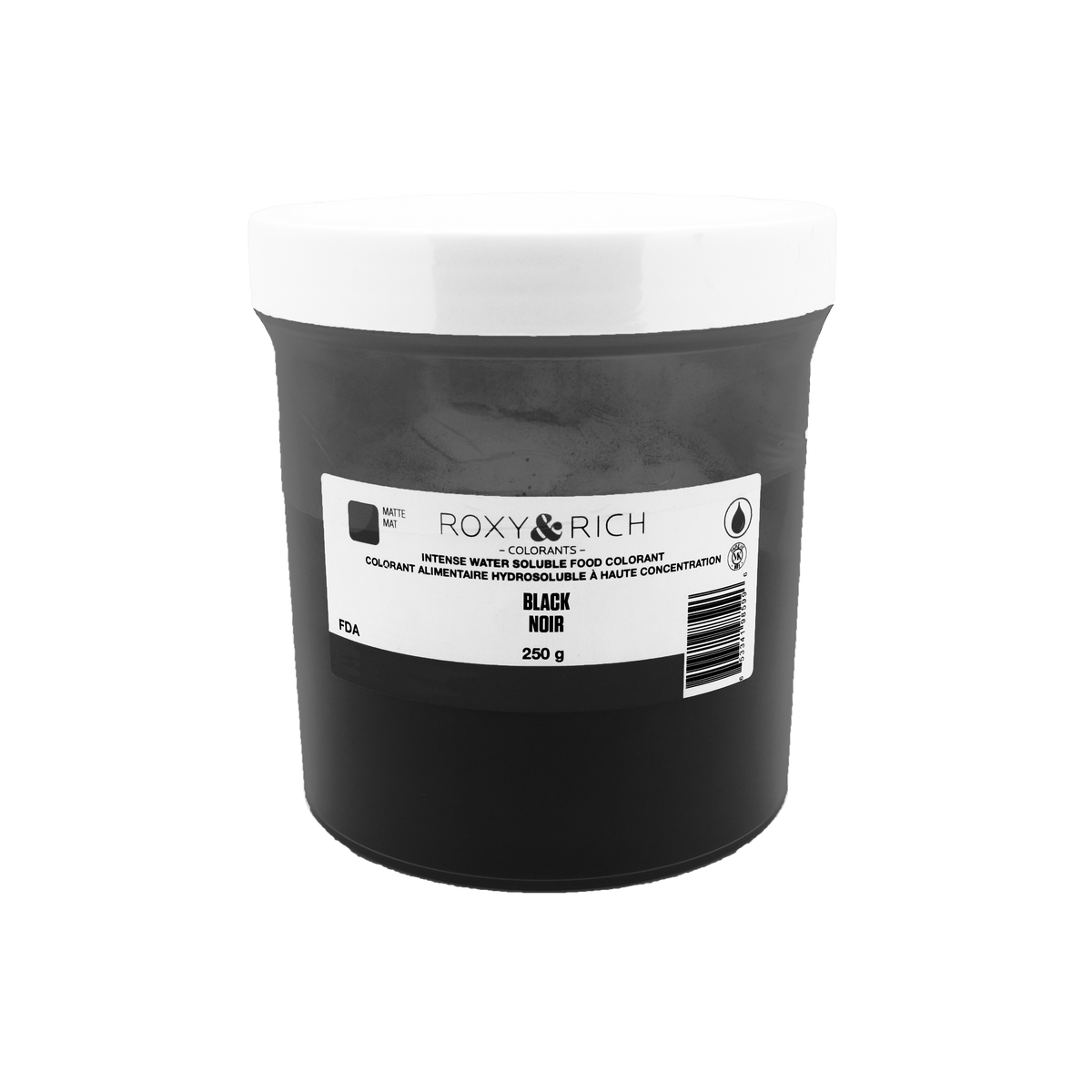 Colorant alimentaire hydrosoluble Noir 250g - Roxy & Rich - Colorant alimentaire hydrosoluble - H250-006 - La Guilde Culinaire