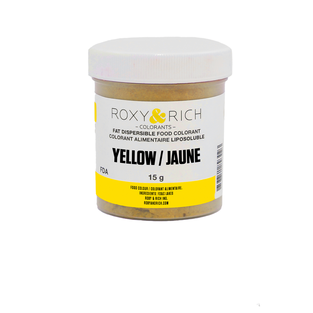 Colorant Alimentaire Liposoluble Jaune 15g - Roxy & Rich - Colorant alimentaire liposoluble - P15-B01 - La Guilde Culinaire