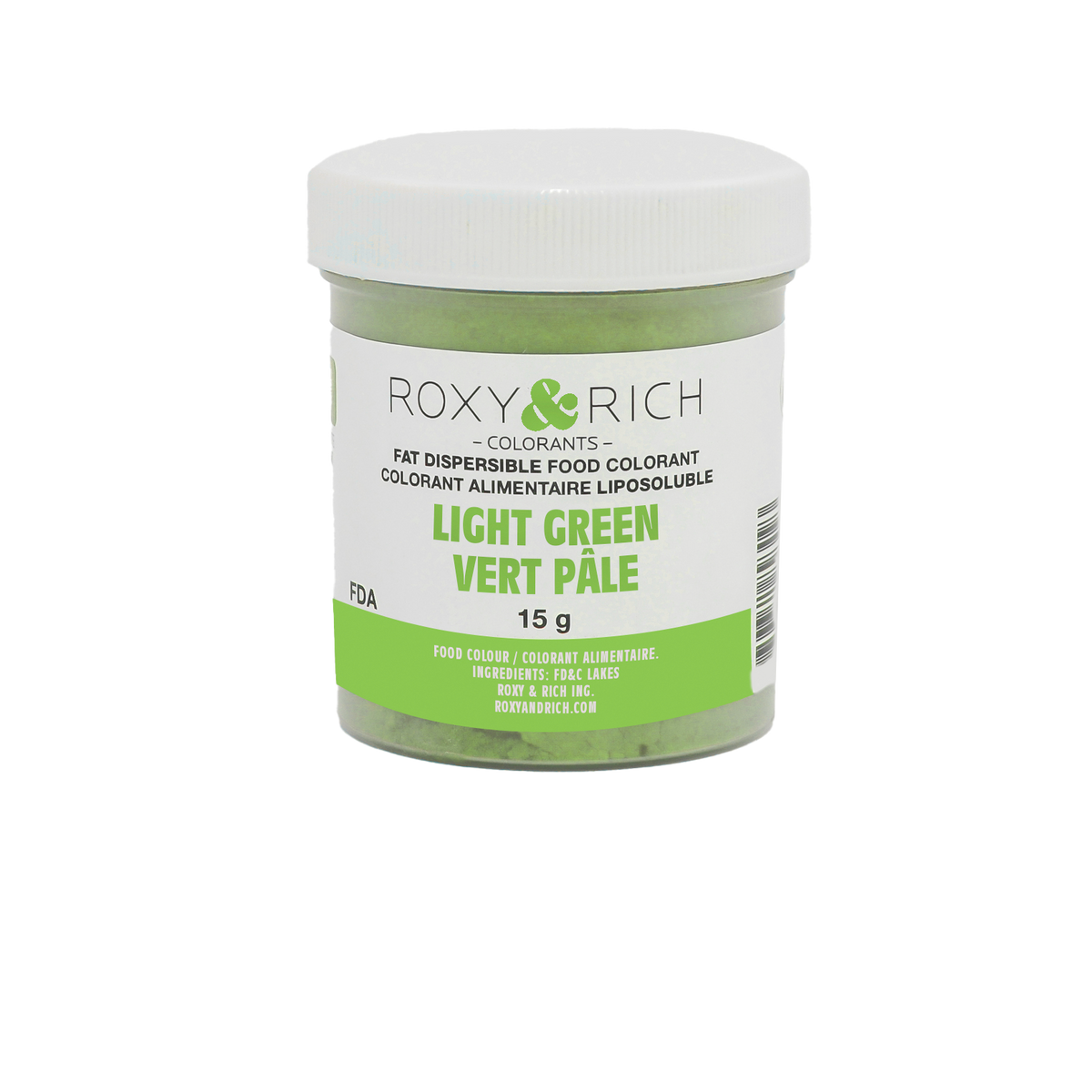 Colorant Alimentaire Liposoluble Vert Pâle 15g - Roxy & Rich - Colorant alimentaire liposoluble - P15-B08 - La Guilde Culinaire