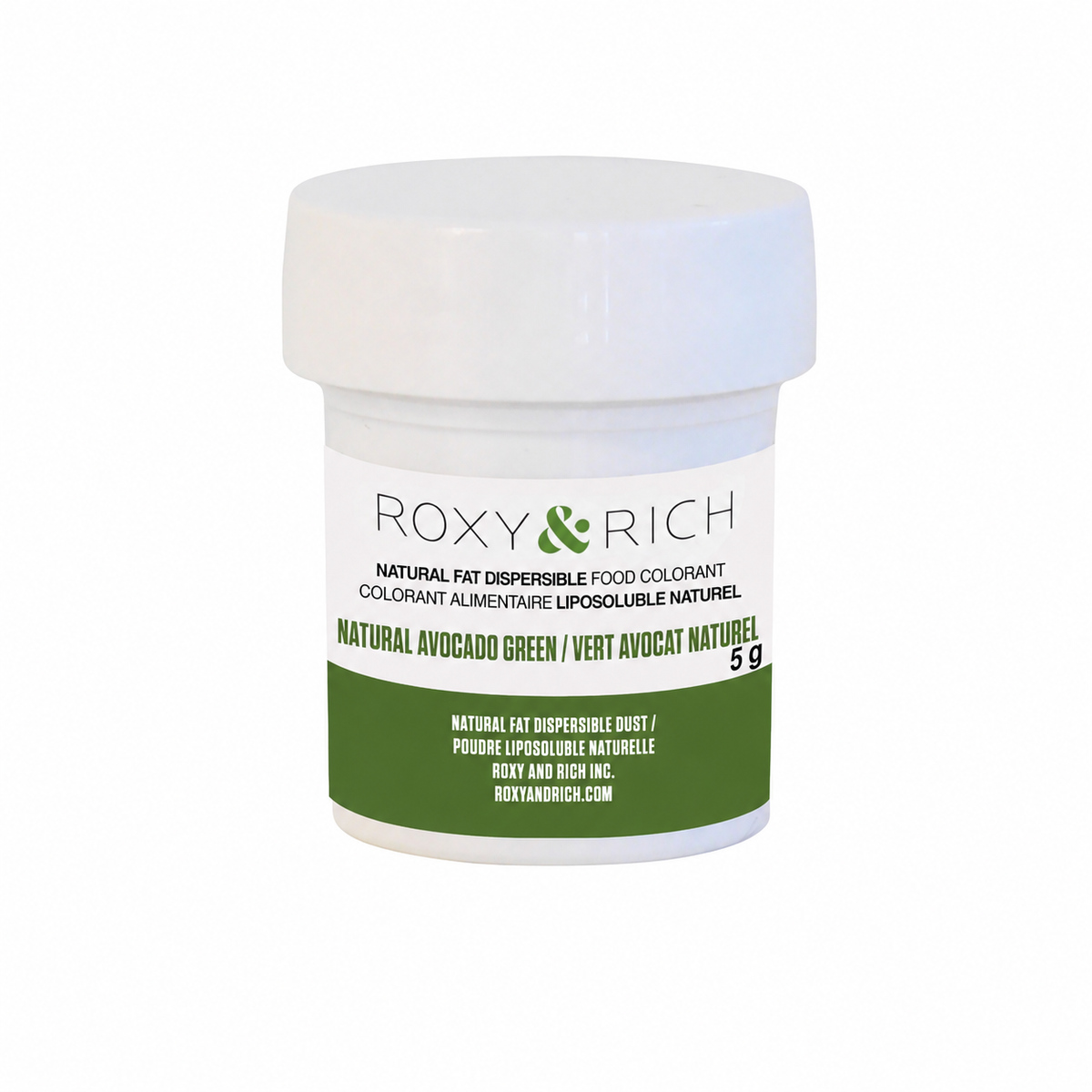 Colorant Alimentaire Liposoluble Naturel Vert Avocat 5g - Roxy & Rich - Colorant alimentaire liposoluble naturel - PN5-008 - La Guilde Culinaire