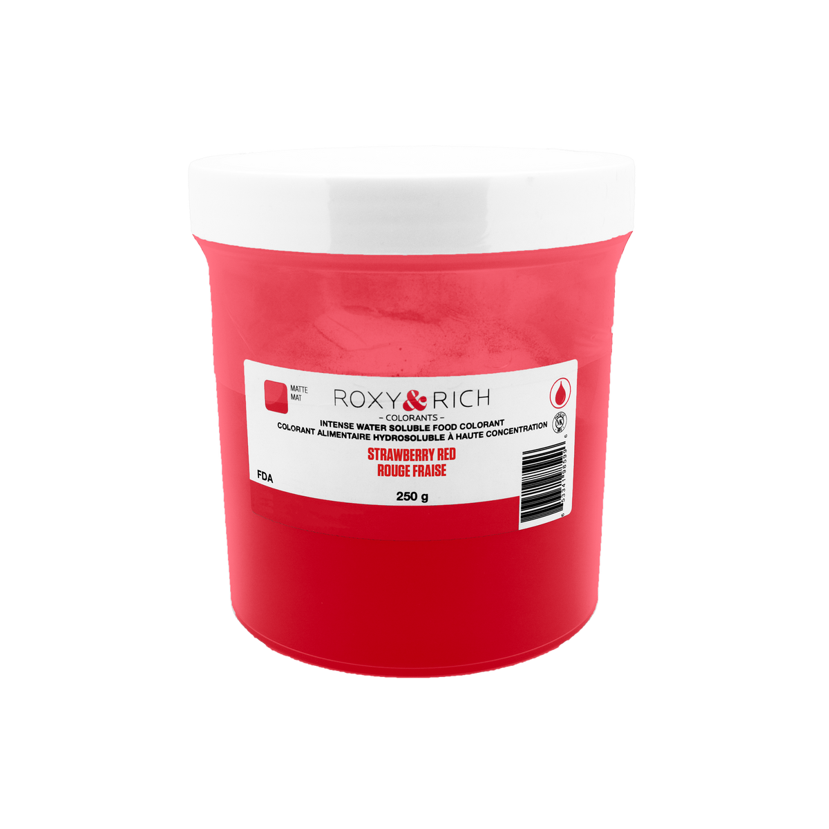 Colorant alimentaire hydrosoluble Rouge Fraise 250 g - Roxy & Rich - Colorant alimentaire hydrosoluble - H250-003 - La Guilde Culinaire
