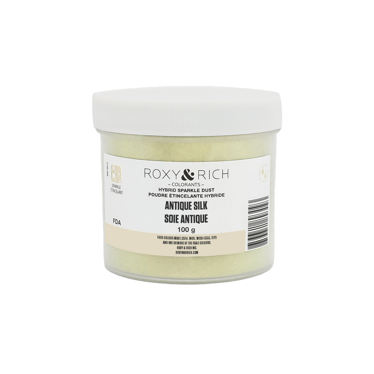 Poudre étincelante hybride Soie Antique 100g - Roxy & Rich - Poudre étincelante - S100-001 - La Guilde Culinaire