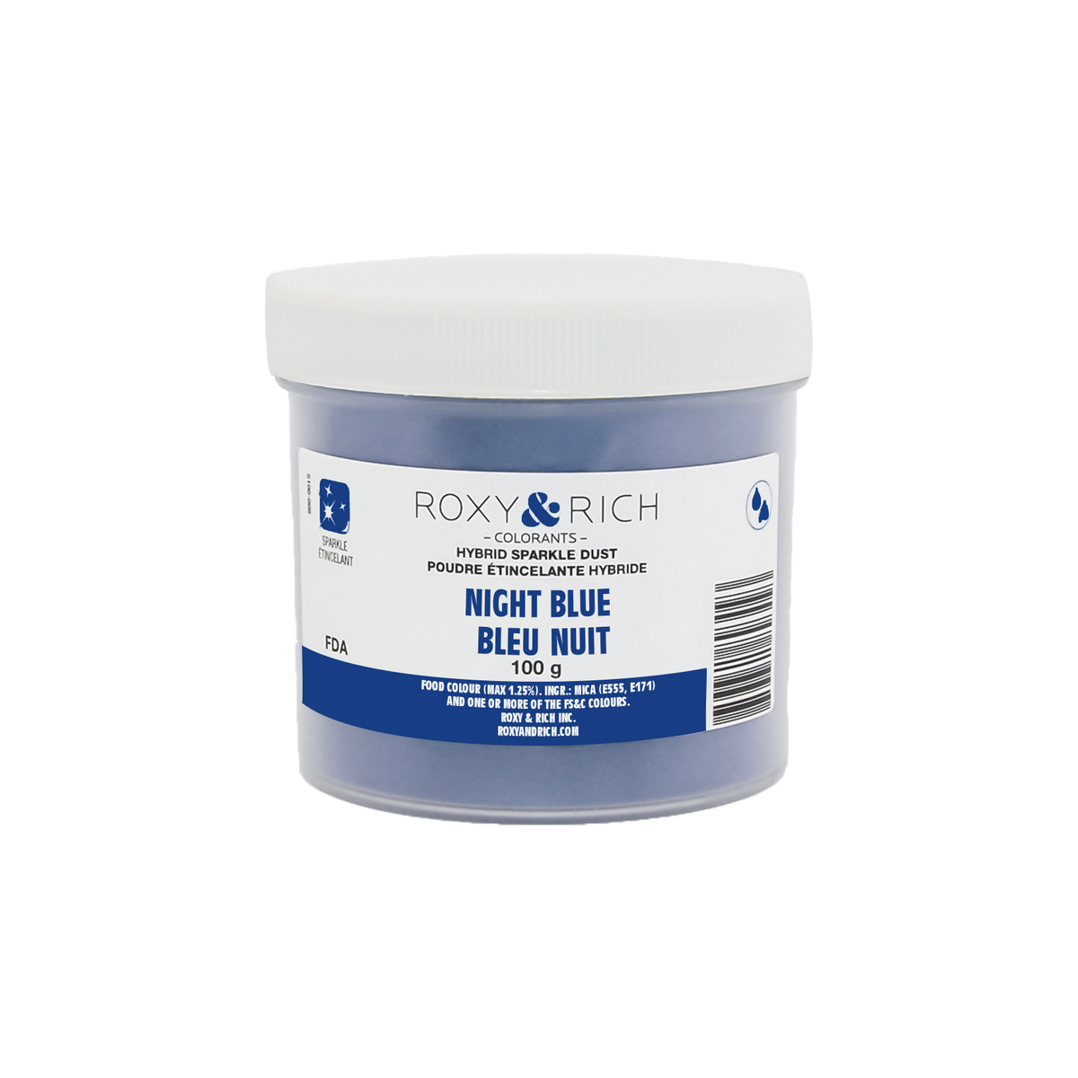Poudre étincelante hybride Bleu Nuit 100g - Roxy & Rich - Poudre étincelante - S100-006 - La Guilde Culinaire