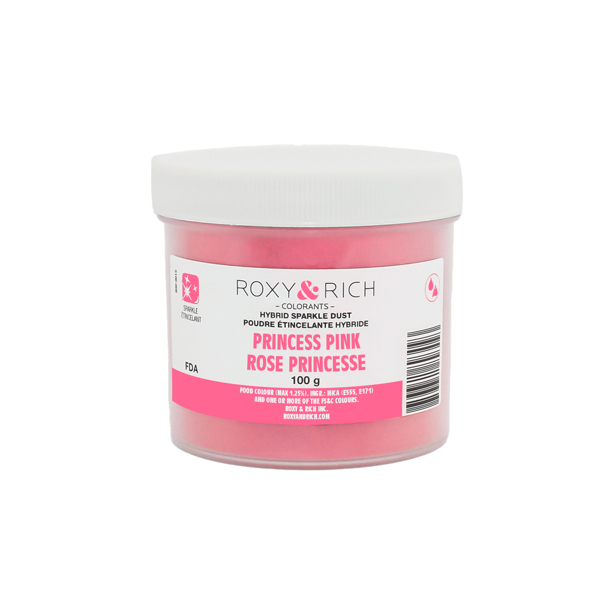 Poudre étincelante hybride Rose Princesse 100g - Roxy & Rich - Poudre étincelante - S100-020 - La Guilde Culinaire