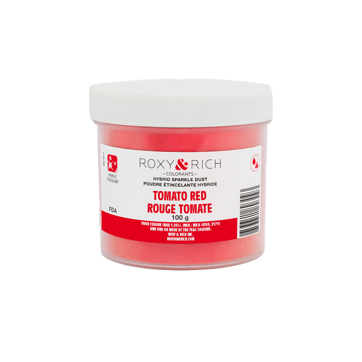 Poudre étincelante hybride Rouge Tomate 100g - Roxy & Rich - Poudre étincelante - S100-026 - La Guilde Culinaire