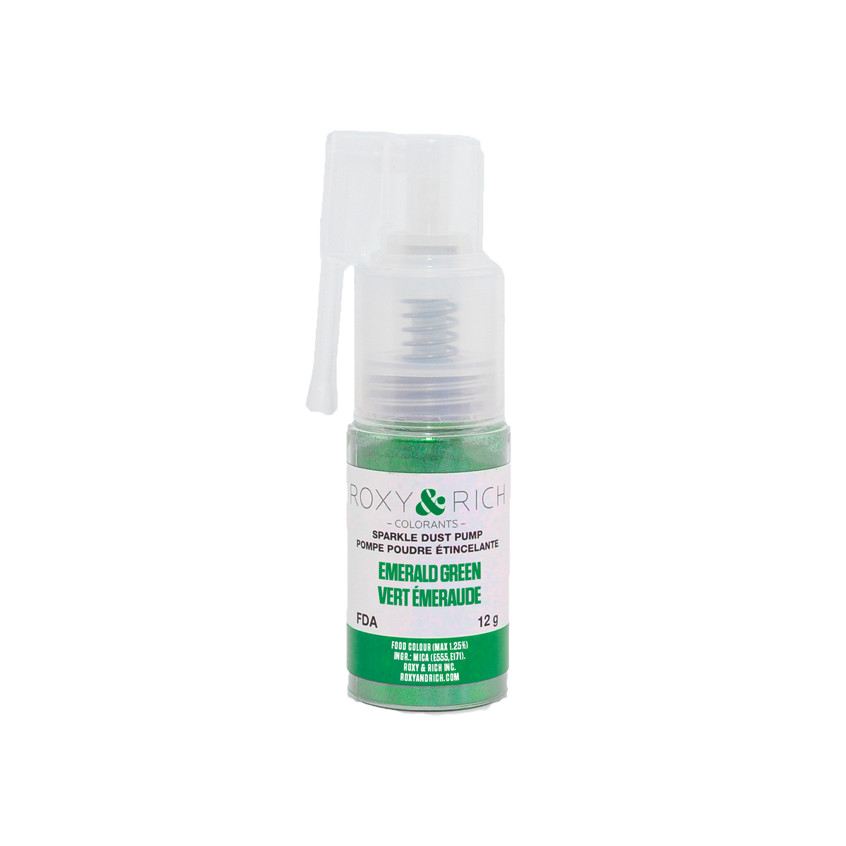 Pompes pour poudres étincelantes Vert Émeraude 12g - Roxy & Rich - Poudre étincelante - S12-033P - La Guilde Culinaire