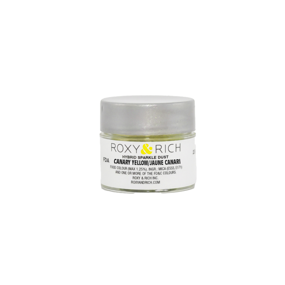 Poudre étincelante hybride Jaune Canari 2.5g - Roxy & Rich - Poudre étincelante - S2-012 - La Guilde Culinaire