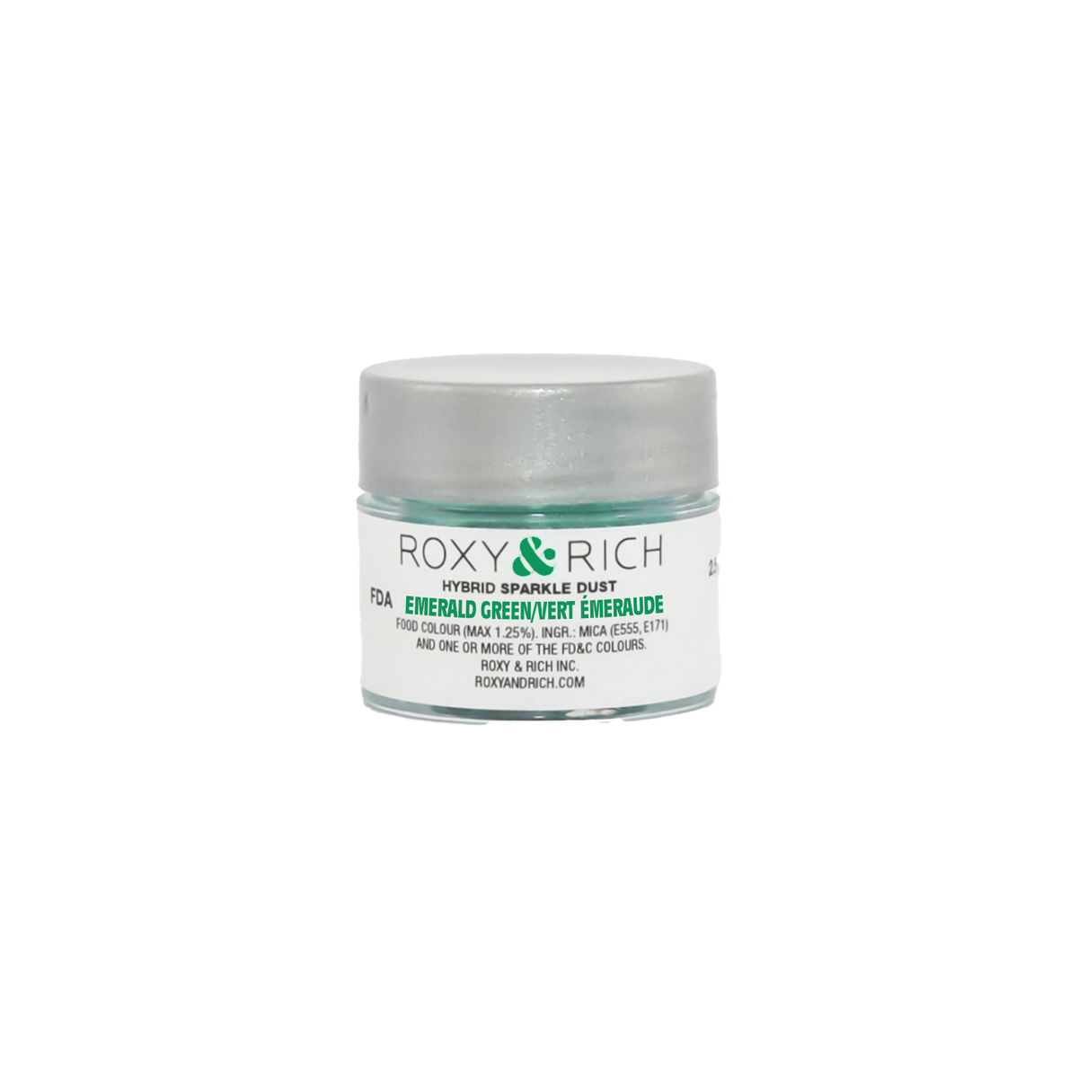 Poudre étincelante hybride Vert Émeraude 2.5g - Roxy & Rich - Poudre étincelante - S2-033 - La Guilde Culinaire