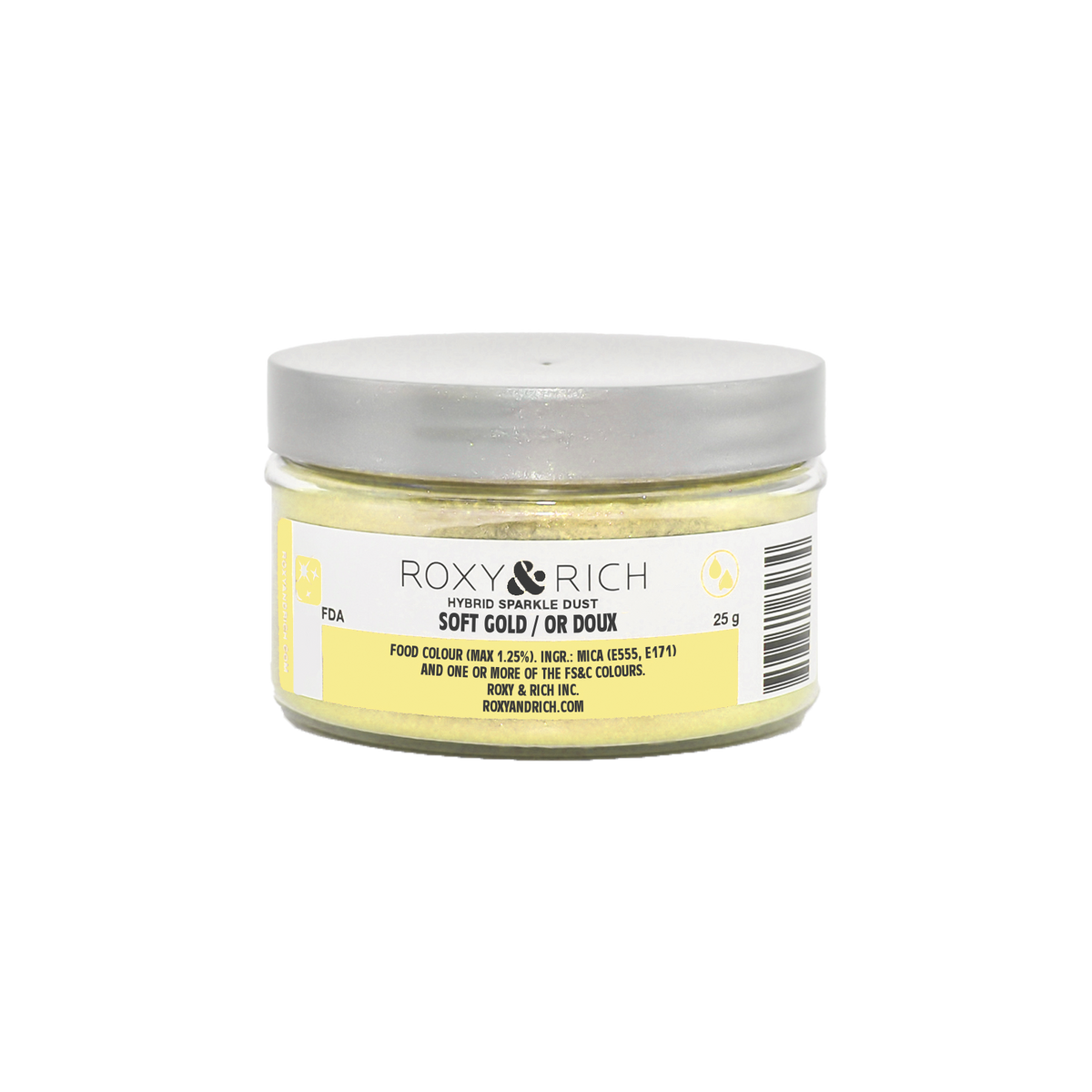 Poudre étincelante hybride Or Doux 25g - Roxy & Rich - Poudre étincelante - S25-045 - La Guilde Culinaire