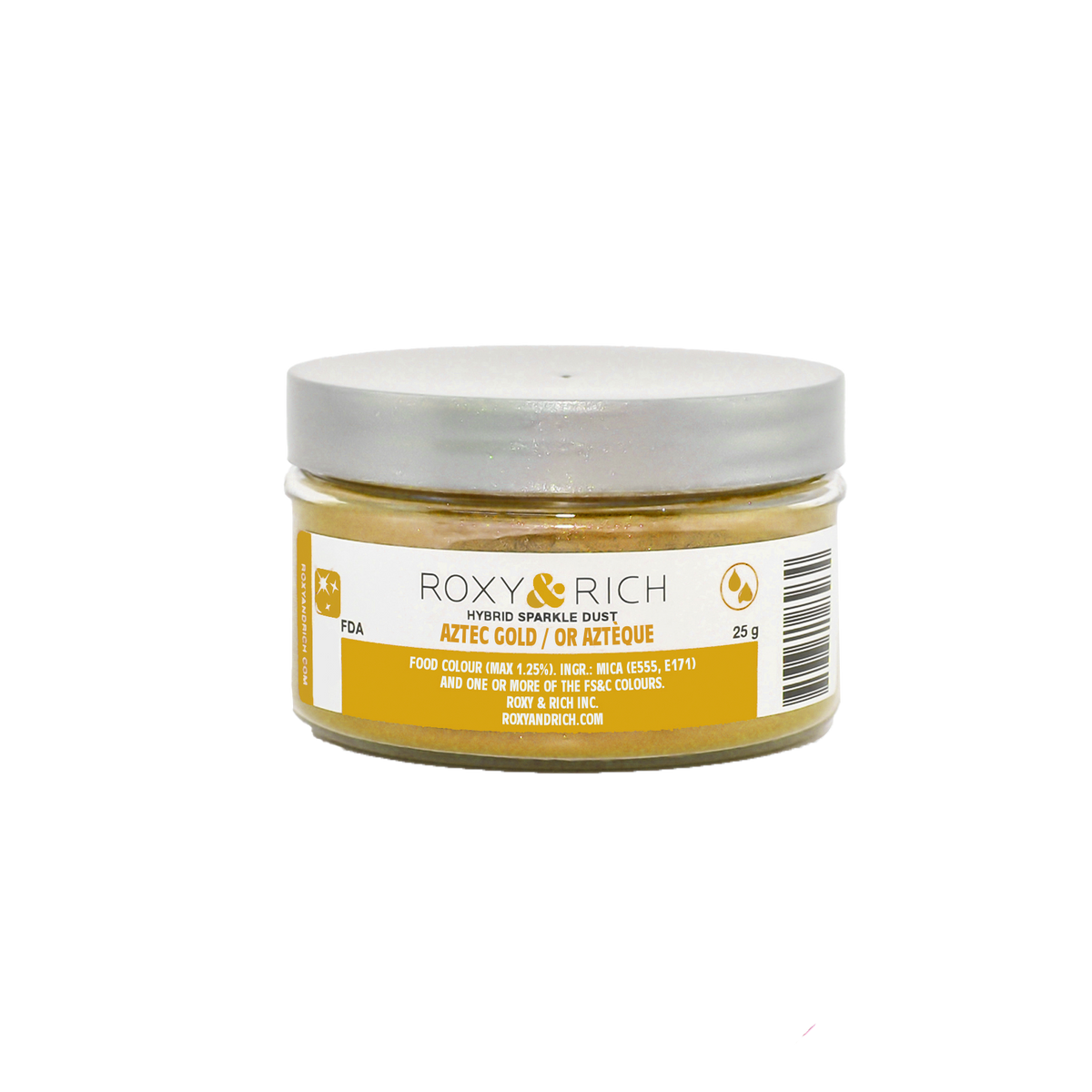 Poudre étincelante hybride Or Aztèque 25g - Roxy & Rich - Poudre étincelante - S25-047 - La Guilde Culinaire