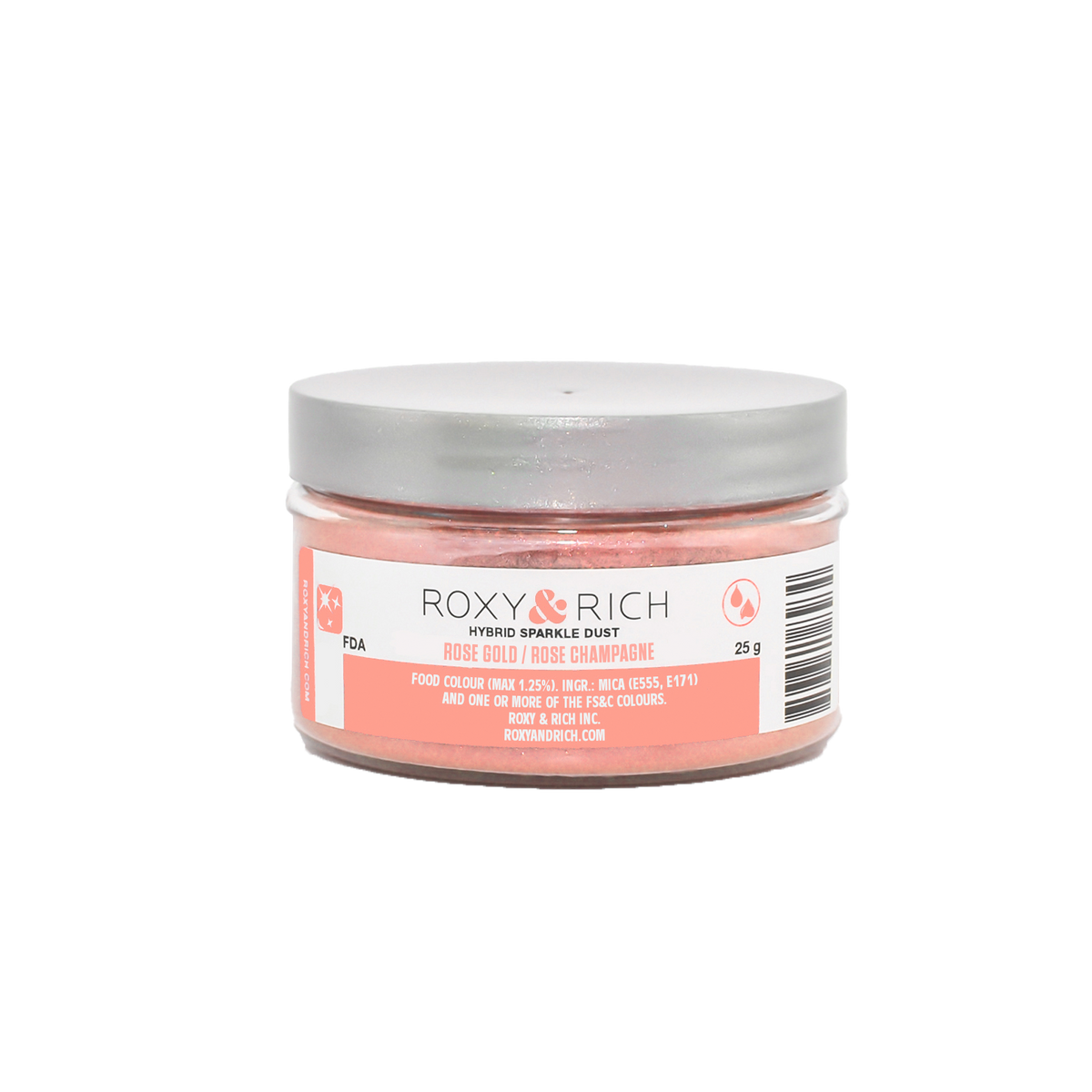 Poudre étincelante hybride Rose Champagne 25g - Roxy & Rich - Poudre étincelante - S25-054 - La Guilde Culinaire
