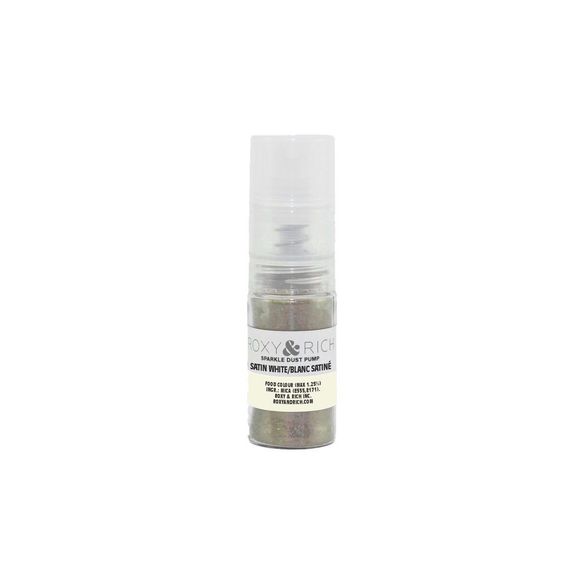 Pompes pour poudres étincelantes Blanc Satiné 4g - Roxy & Rich - Poudre étincelante - S4-002P - La Guilde Culinaire