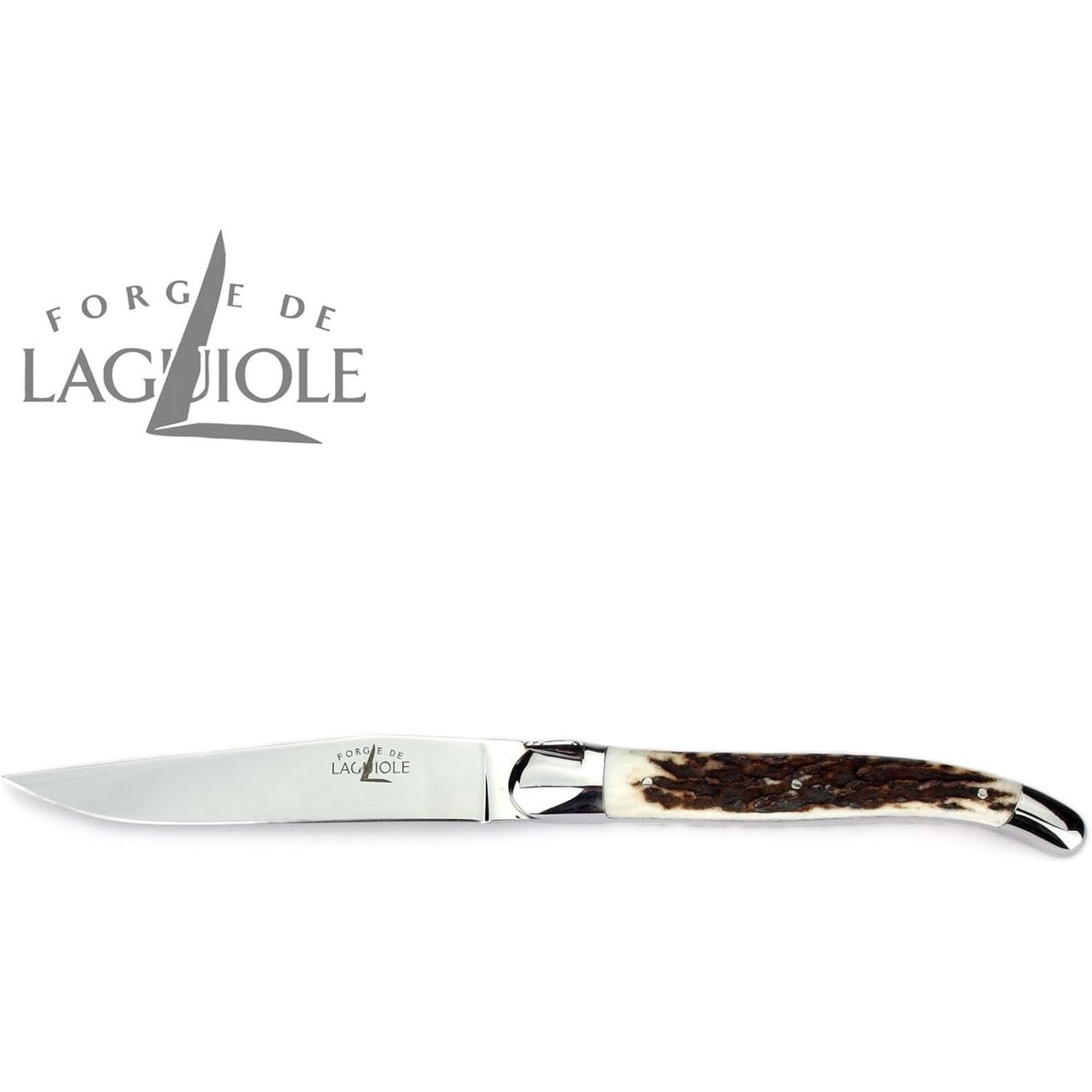 Coffret de 2 couteaux à steak, manche corne de cerf, coffret cadeau noir – Laguiole    - Laguiole - Couteau à steak -  - La Guilde Culinaire