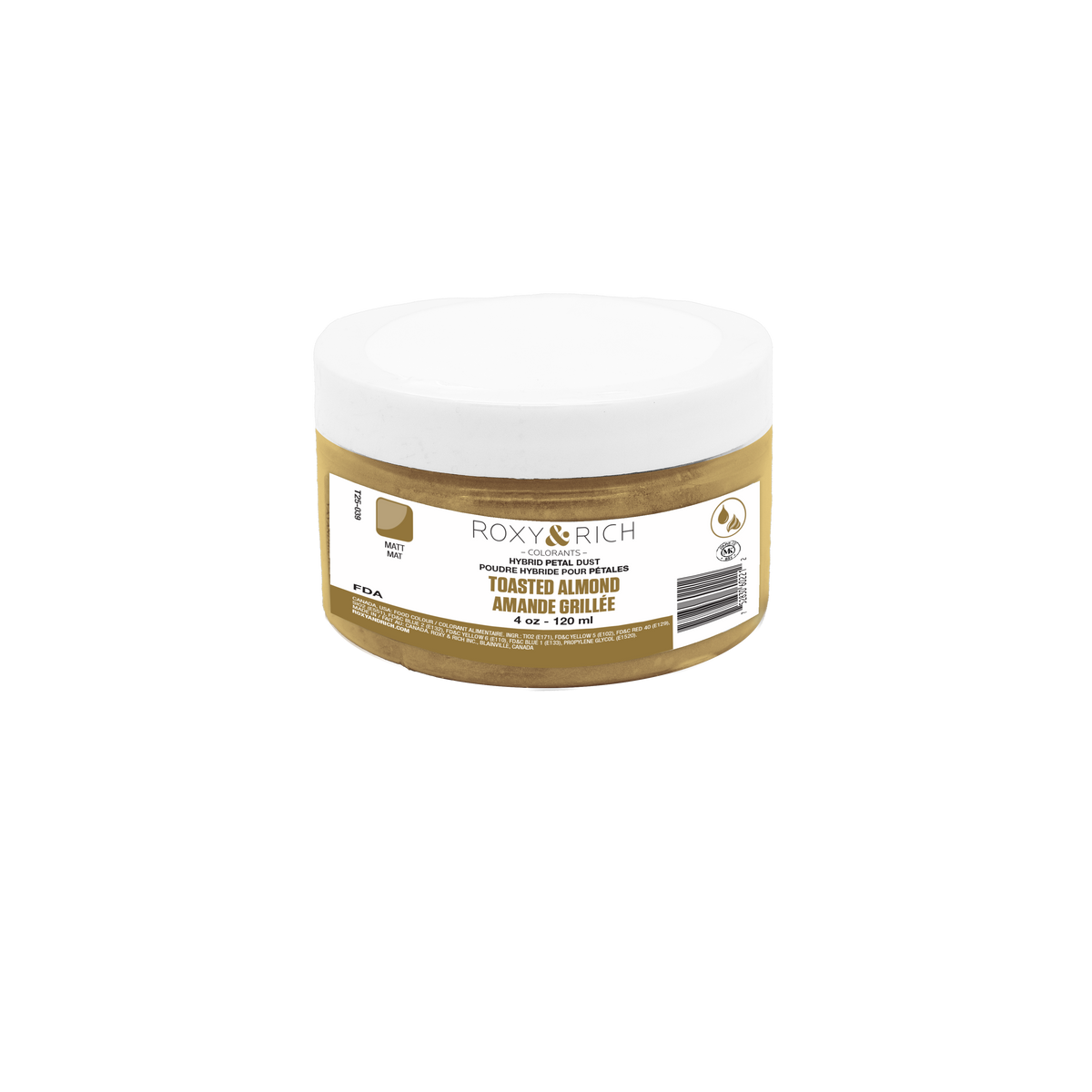 Poudres hybrides pour Pétales Amandes Grillées 113g/ 4 oz - Roxy & Rich - Poudres Hybrides Pétales - T25-039 - La Guilde Culinaire