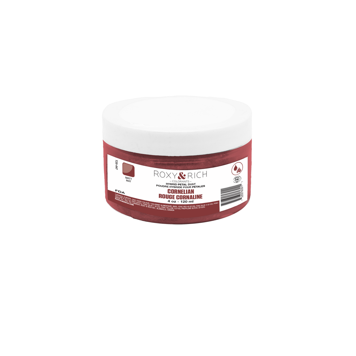 Poudres hybrides pour Pétales Rouge Cornaline 113g/ 4 oz - Roxy & Rich - Poudres Hybrides Pétales - T25-047 - La Guilde Culinaire