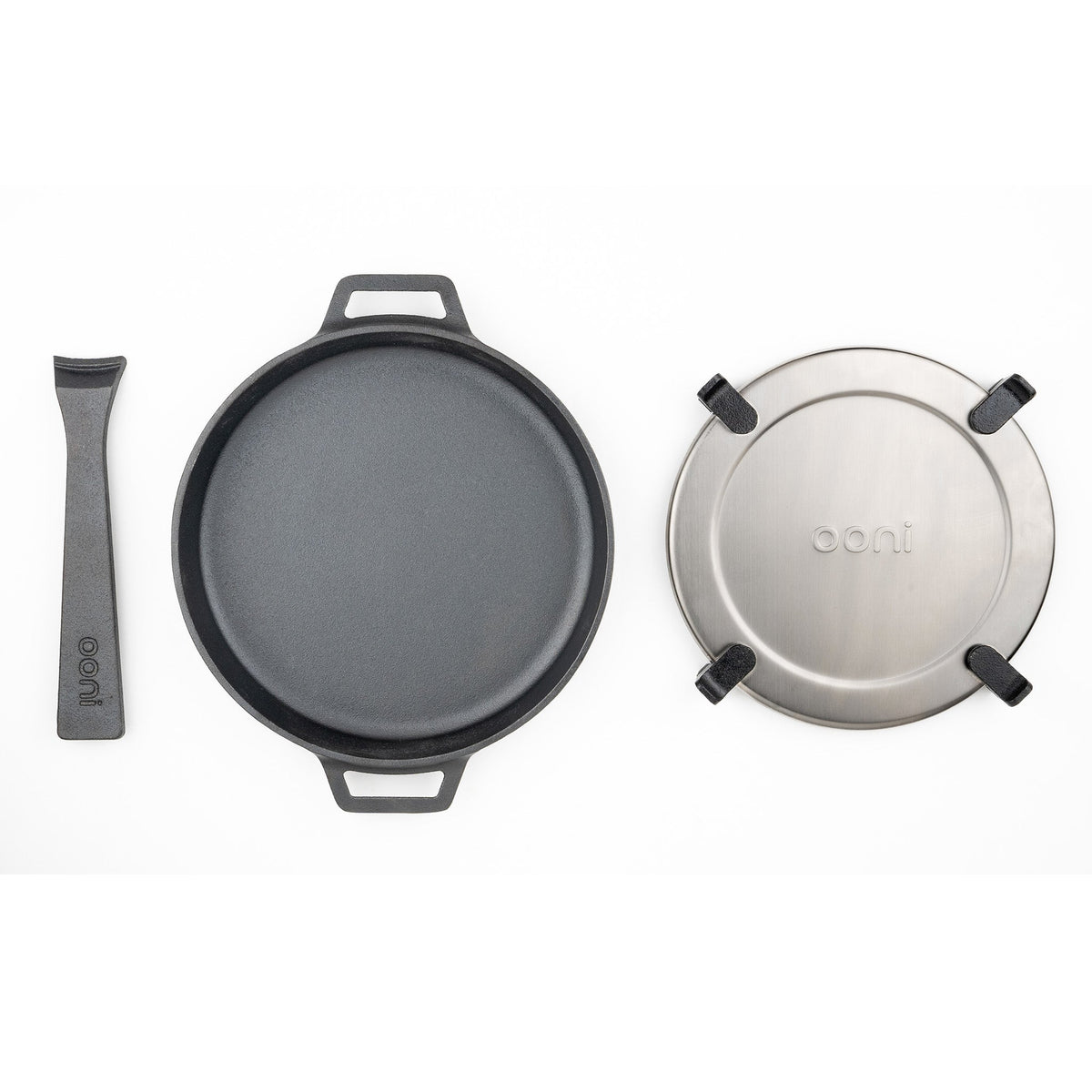 Poêle en fonte allant au four, planche inox Ooni - Ooni - Poêle en fonte - - La Guilde Culinaire