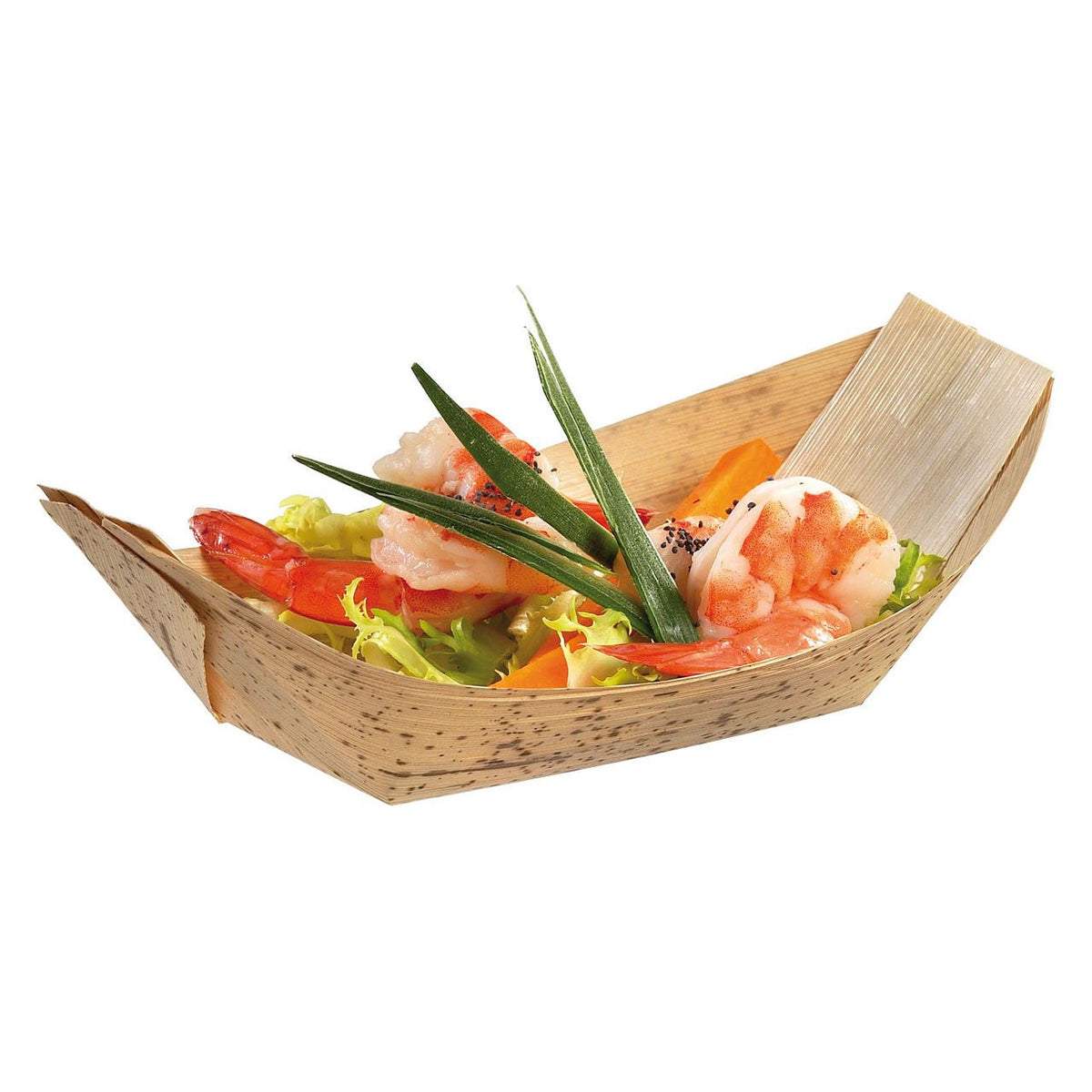 Jonque feuille bambou 90x45x20mm    - Solia - Service de table jetable -  - La Guilde Culinaire