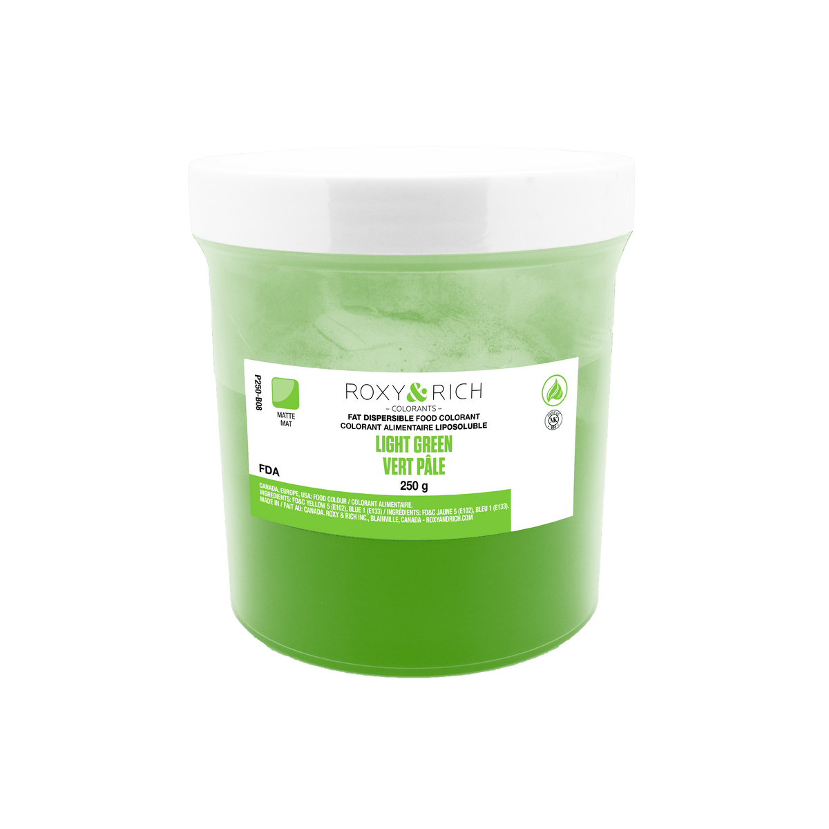 Colorant Alimentaire Liposoluble Vert Pâle 250g - Roxy & Rich - Colorant alimentaire liposoluble - P250-B08 - La Guilde Culinaire