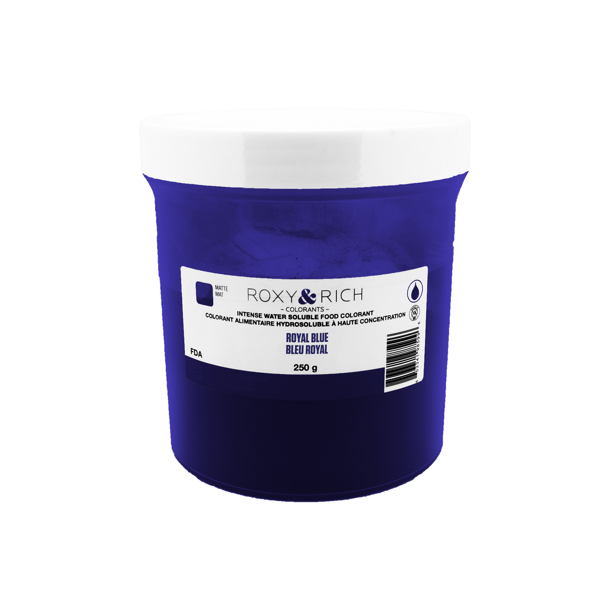 Colorant alimentaire hydrosoluble Bleu Royal 250g - Roxy & Rich - Colorant alimentaire hydrosoluble - H250-005 - La Guilde Culinaire
