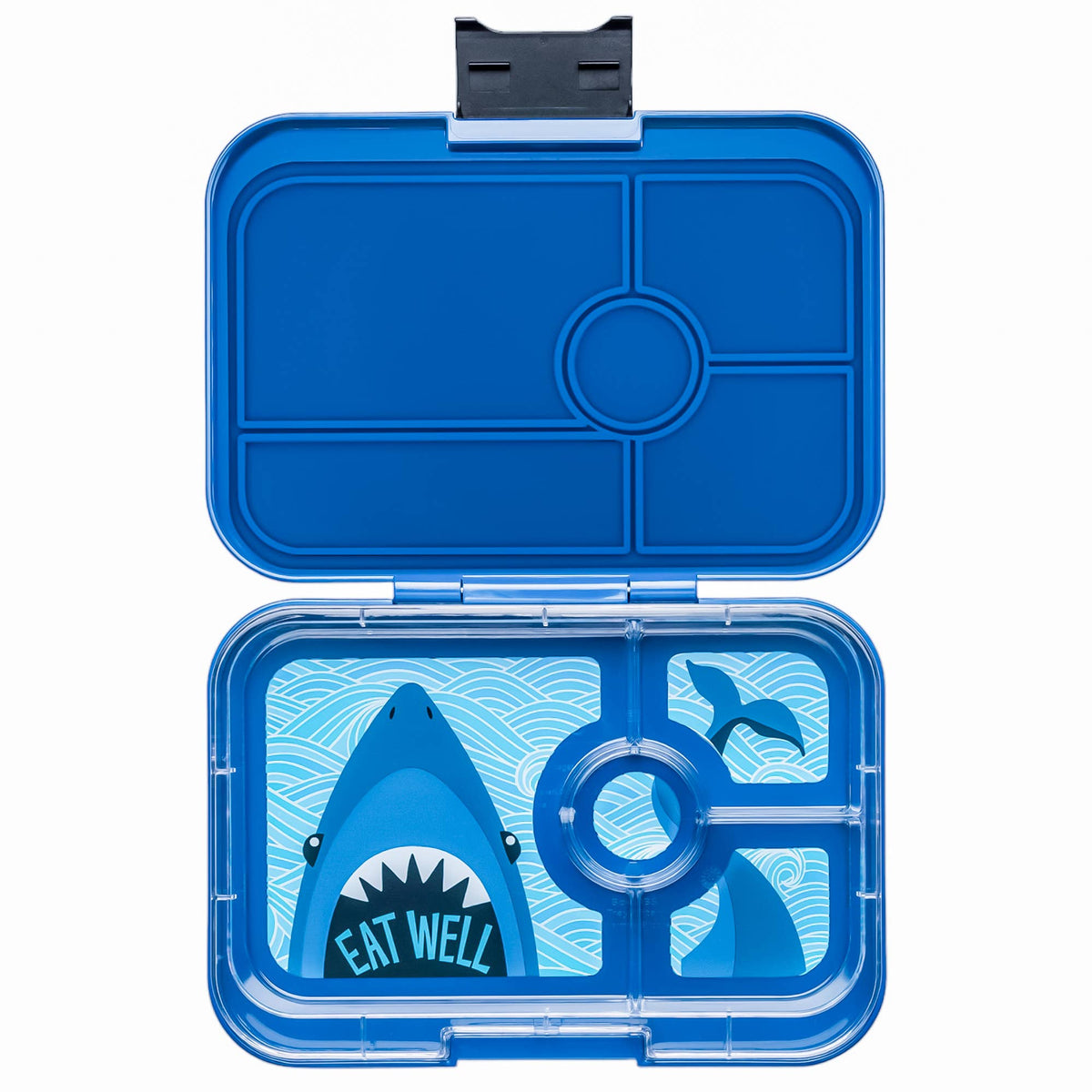 Yumbox Tapas - Boîte Bento étanche avec plateaux à 4 ou 5 compartiments Vrai Blue 4C avec plateau Requin - Yumbox - Boîte à repas - TBIII2021104SK - La Guilde Culinaire