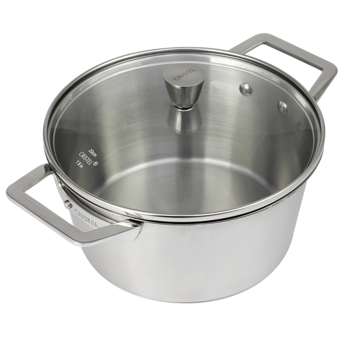 Faitout inox brossé avec couvercle Cristel - Collection 1826    - Cristel - Marmite -  - La Guilde Culinaire