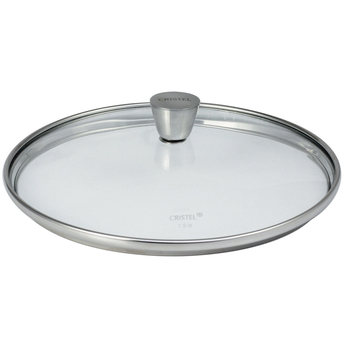 Couvercle en verre bombé bouton inox Cristel - Collection 1826 16 cm   - Cristel - Couvercle pour poêle et casseroles - K16MV - La Guilde Culinaire