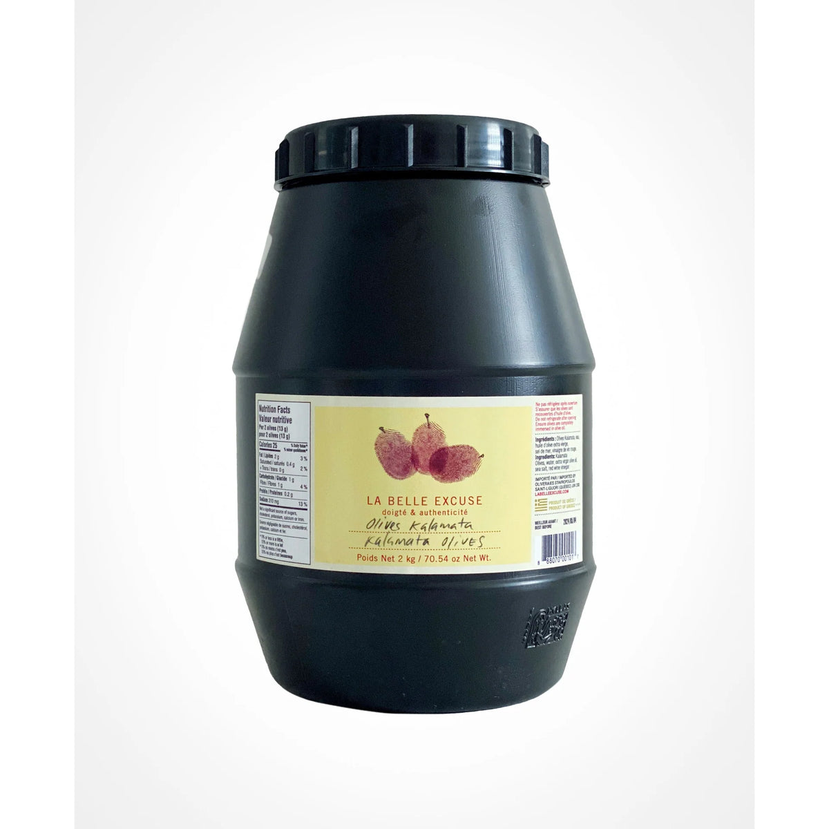 Olives Kalamata 2kg - La Belle Excuse - Confit - LBE-OK2KG - La Guilde Culinaire