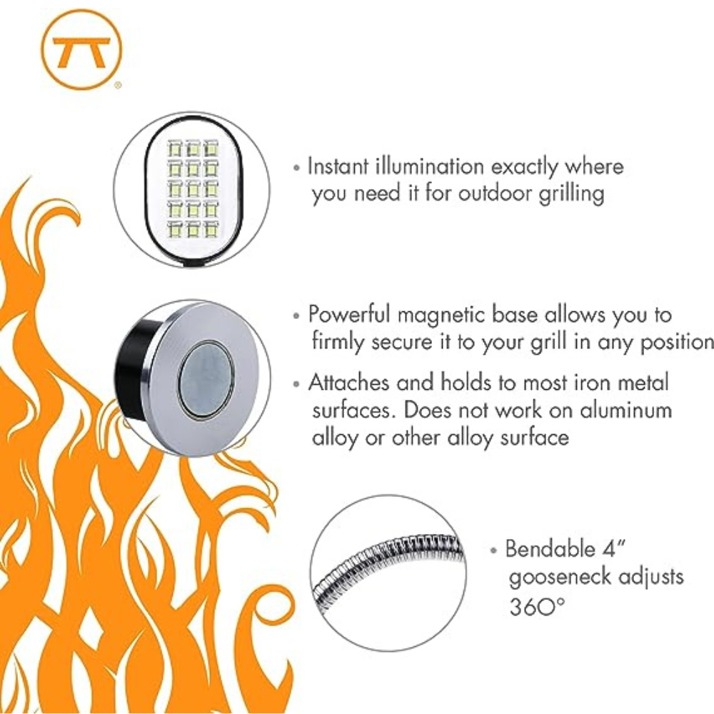 Lampe de gril rotative, argent    - Outset - Lampe gril -  - La Guilde Culinaire