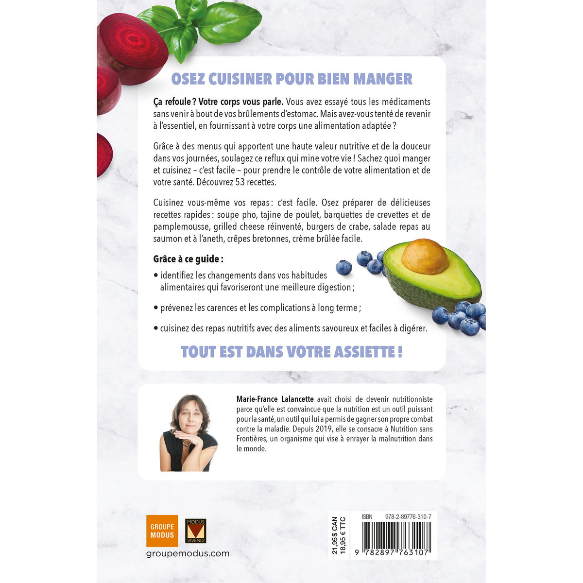 Oser cuisiner - Reflux gastrique - Modus Vivendi Ed. - Livre de cuisine - - La Guilde Culinaire
