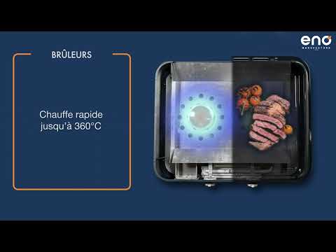 Eno - Ensemble Plancha 3 brûleurs et couvercle ENOSIGN 80 - Noir et Inox - ENO - Ensemble plancha - - La Guilde Culinaire