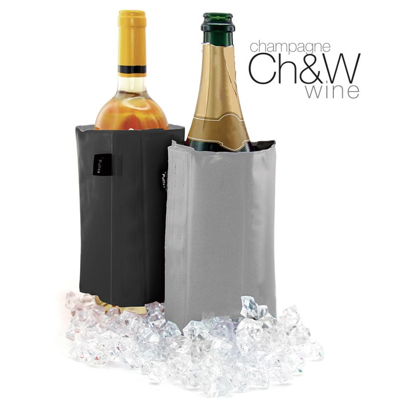 Refroidisseur à Vin et Champagne noir et gris    - Pulltex - Refroidisseur à vin -  - La Guilde Culinaire