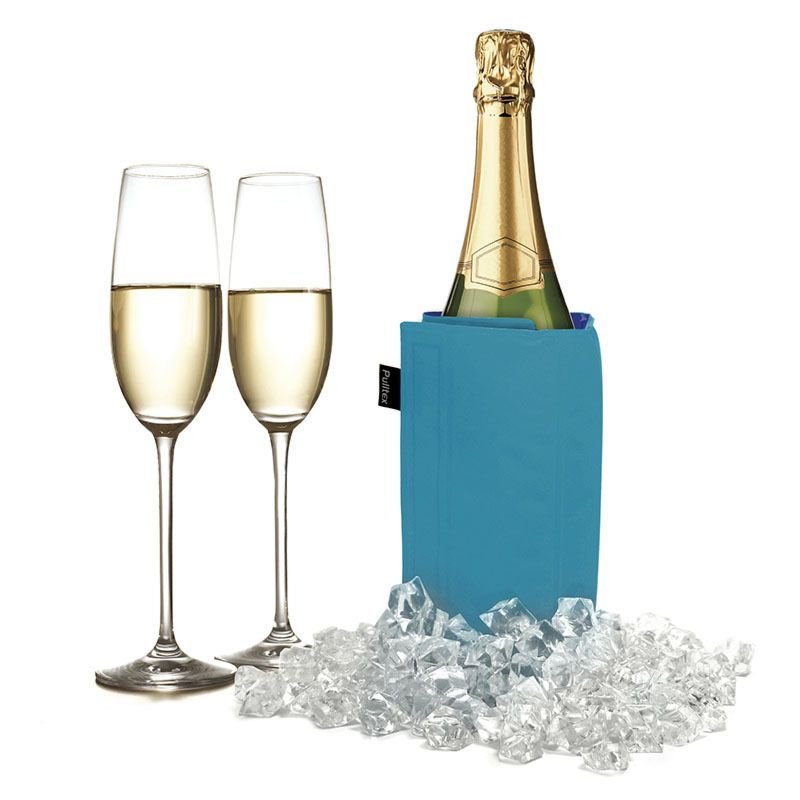 Refroidisseur à Vin et Champagne bleu et cyan    - Pulltex - Refroidisseur à vin -  - La Guilde Culinaire