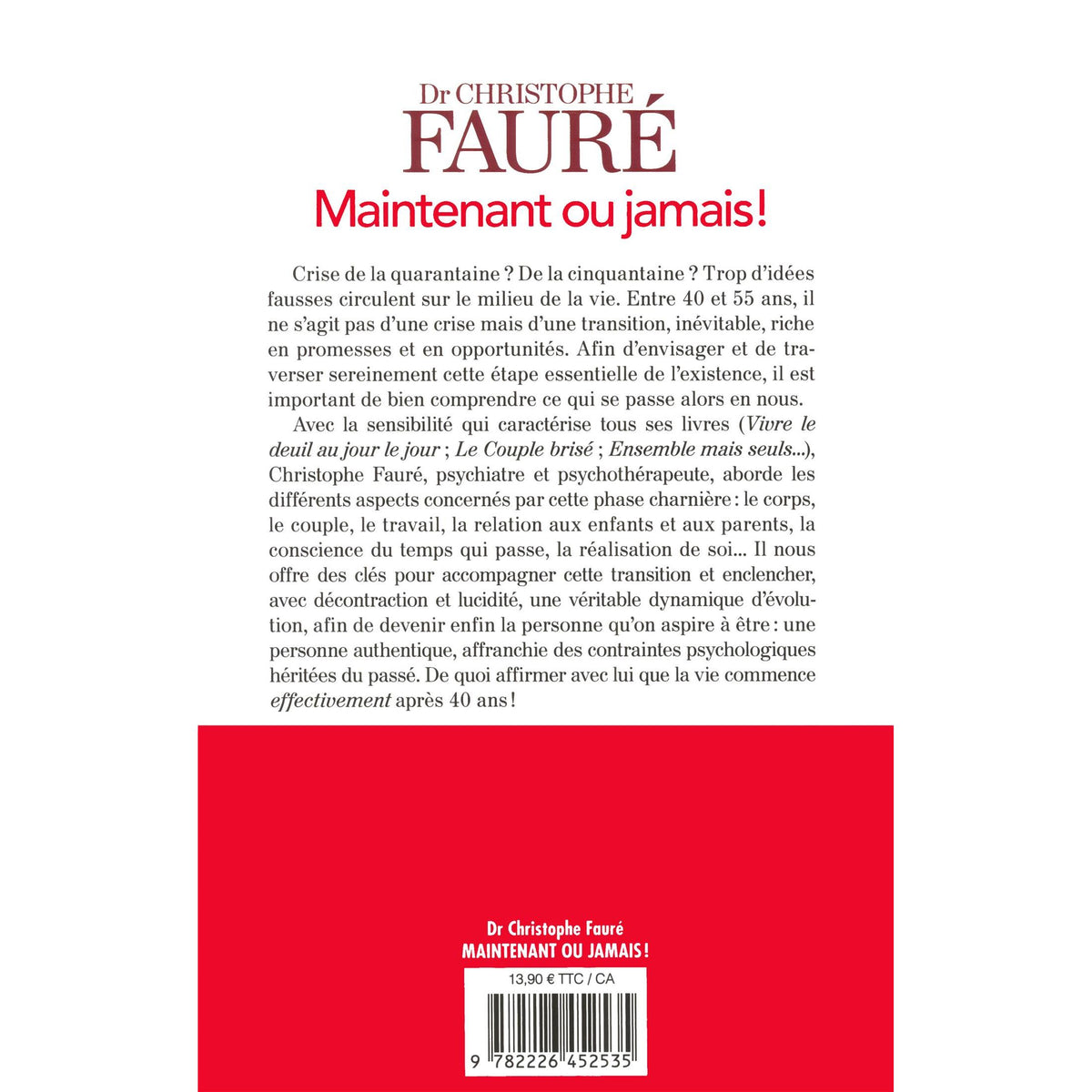 Maintenant ou jamais ! : La vie commence après 40 ans - Albin Michel Ed. - Livre de bien-être - - La Guilde Culinaire